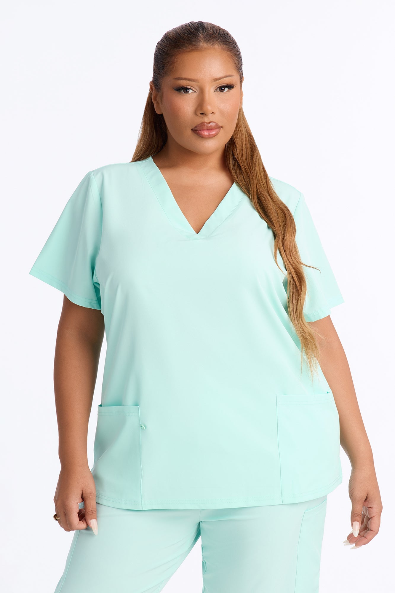 On Call Stretch Uniform Scrub Set - Mint image 2