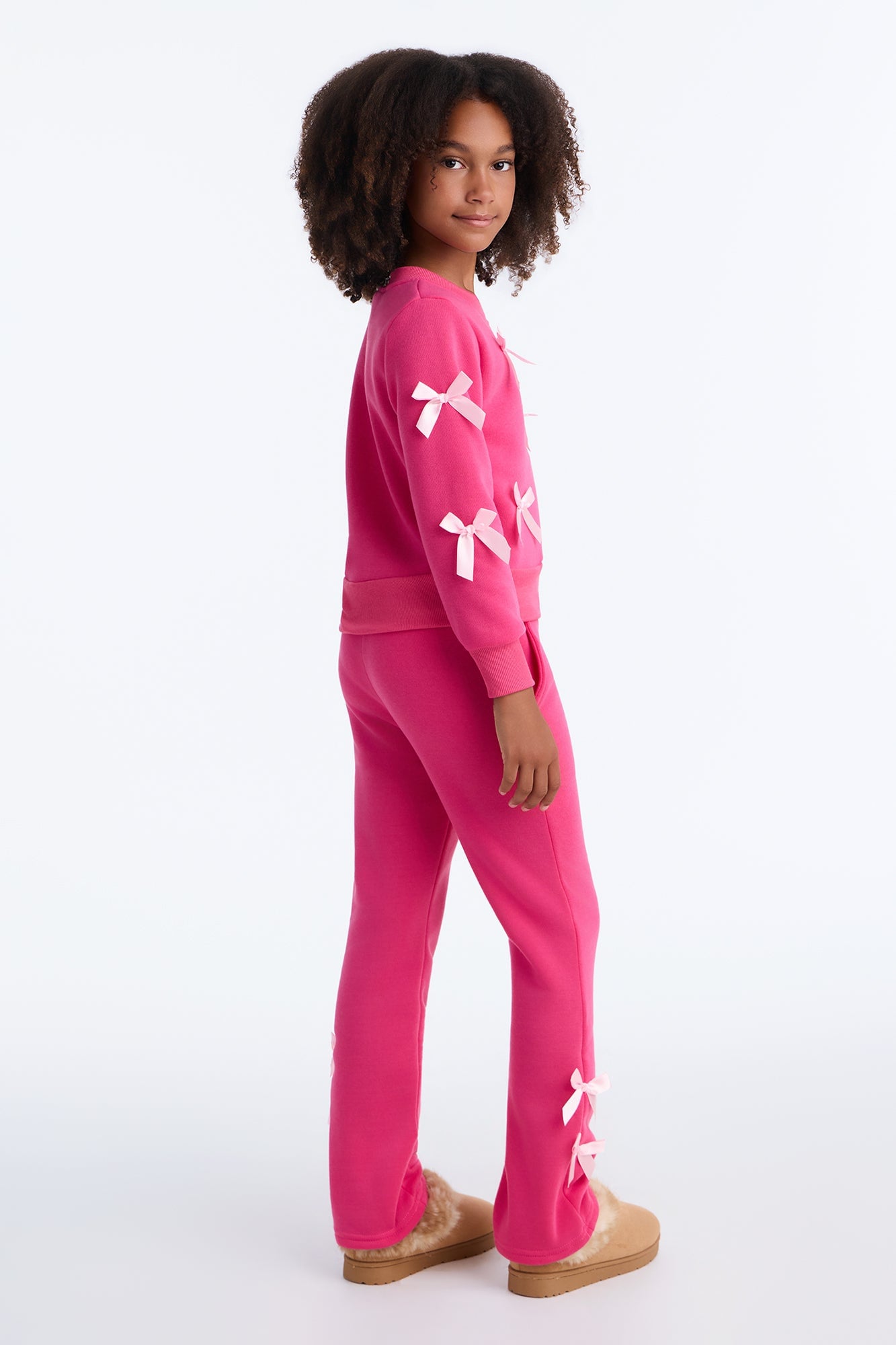 Mini Simply The Prettiest Sweatshirt And Pant Set - Hot Pink image 3