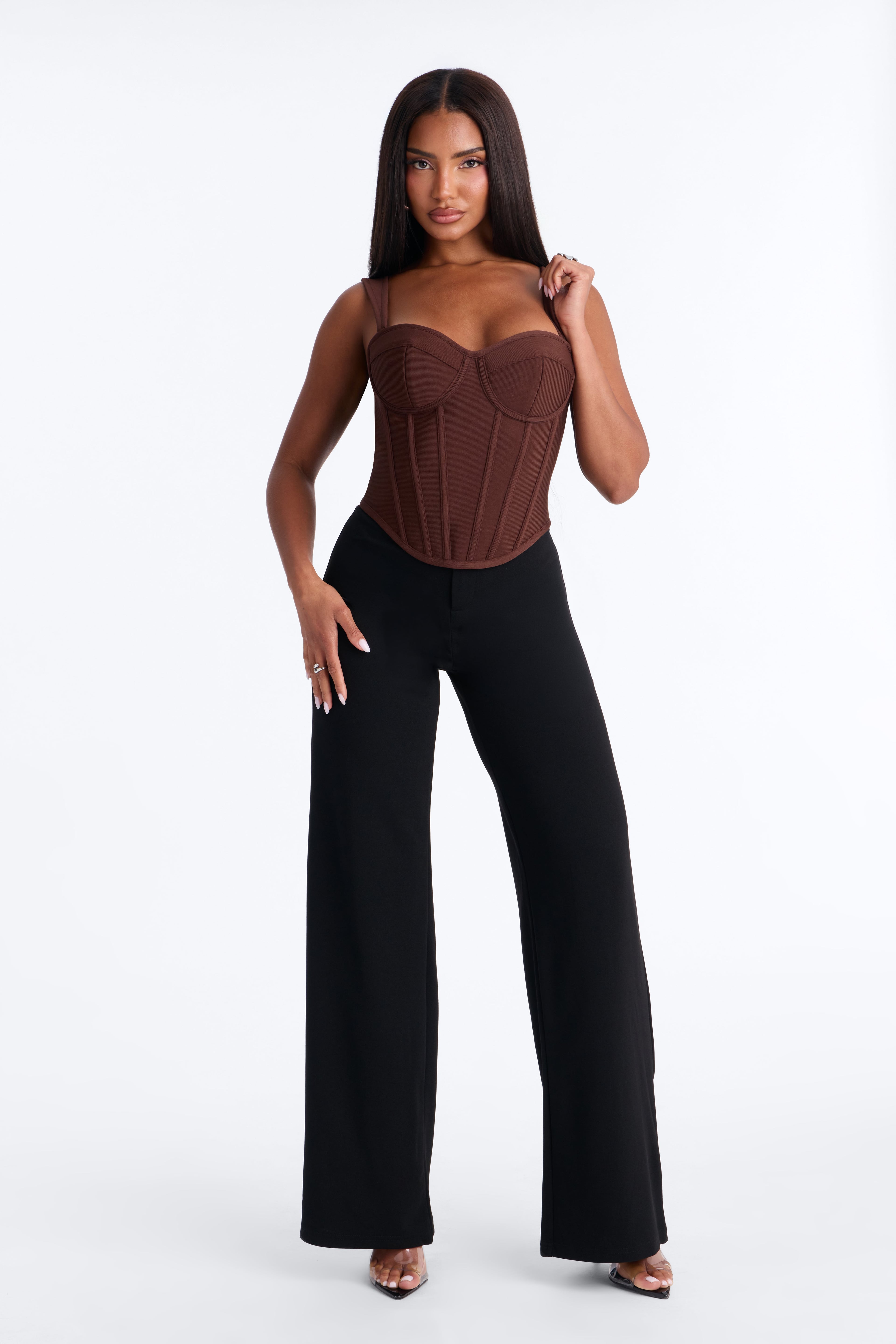 Cece Bandage Corset Top - Chocolate image 6
