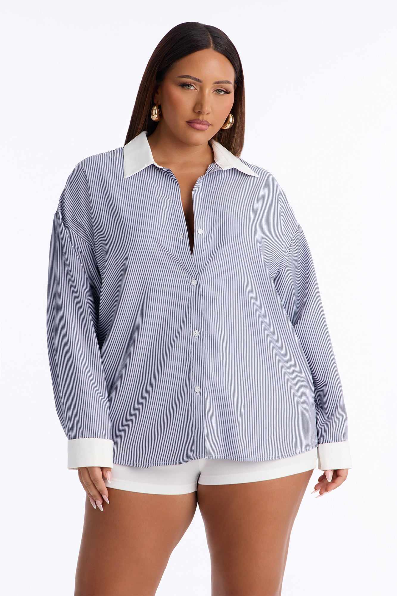 Jackie Striped Poplin Shirt - Lavender/combo image 2