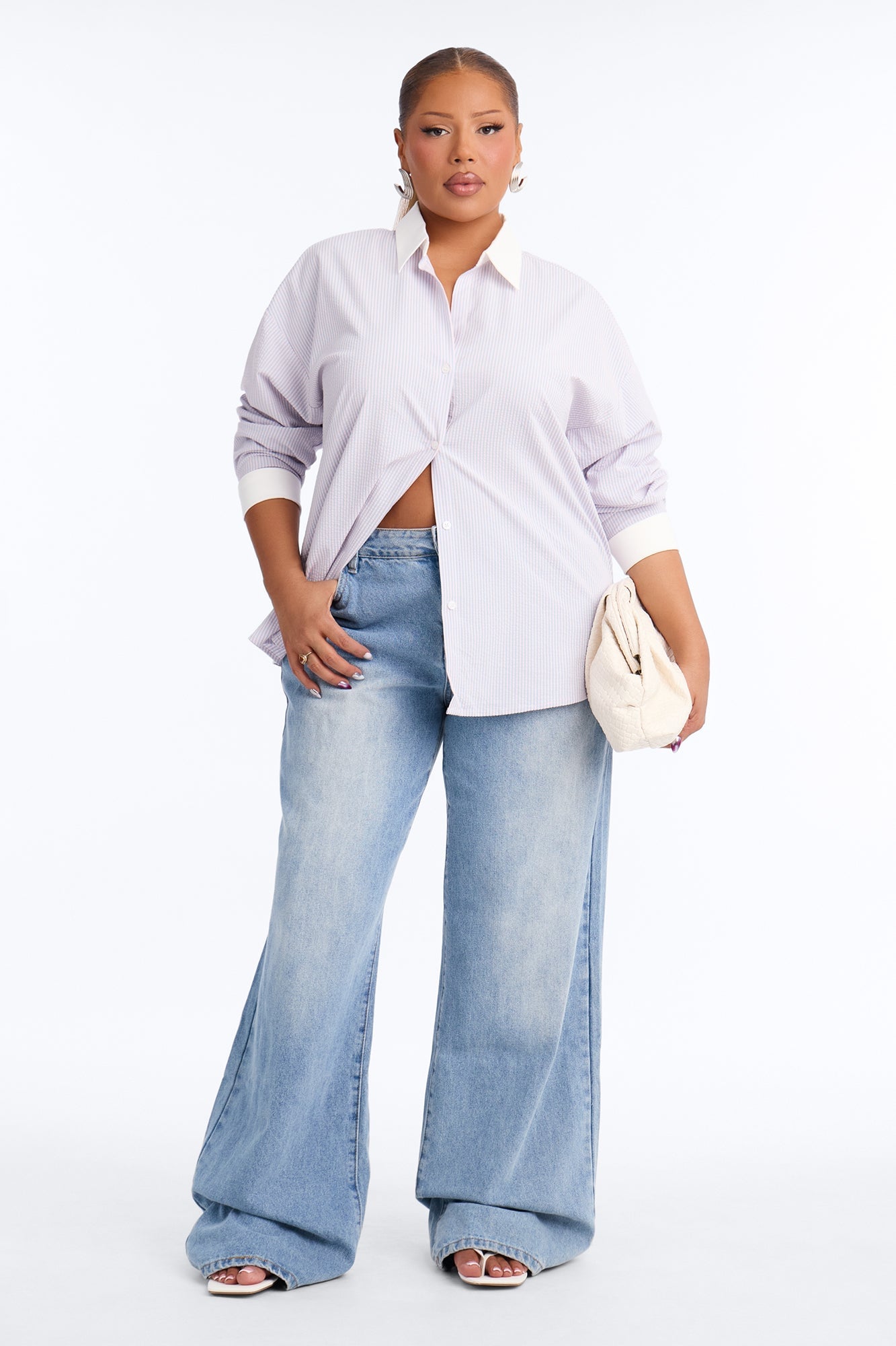 Jackie Striped Poplin Shirt - Pink/combo image 2
