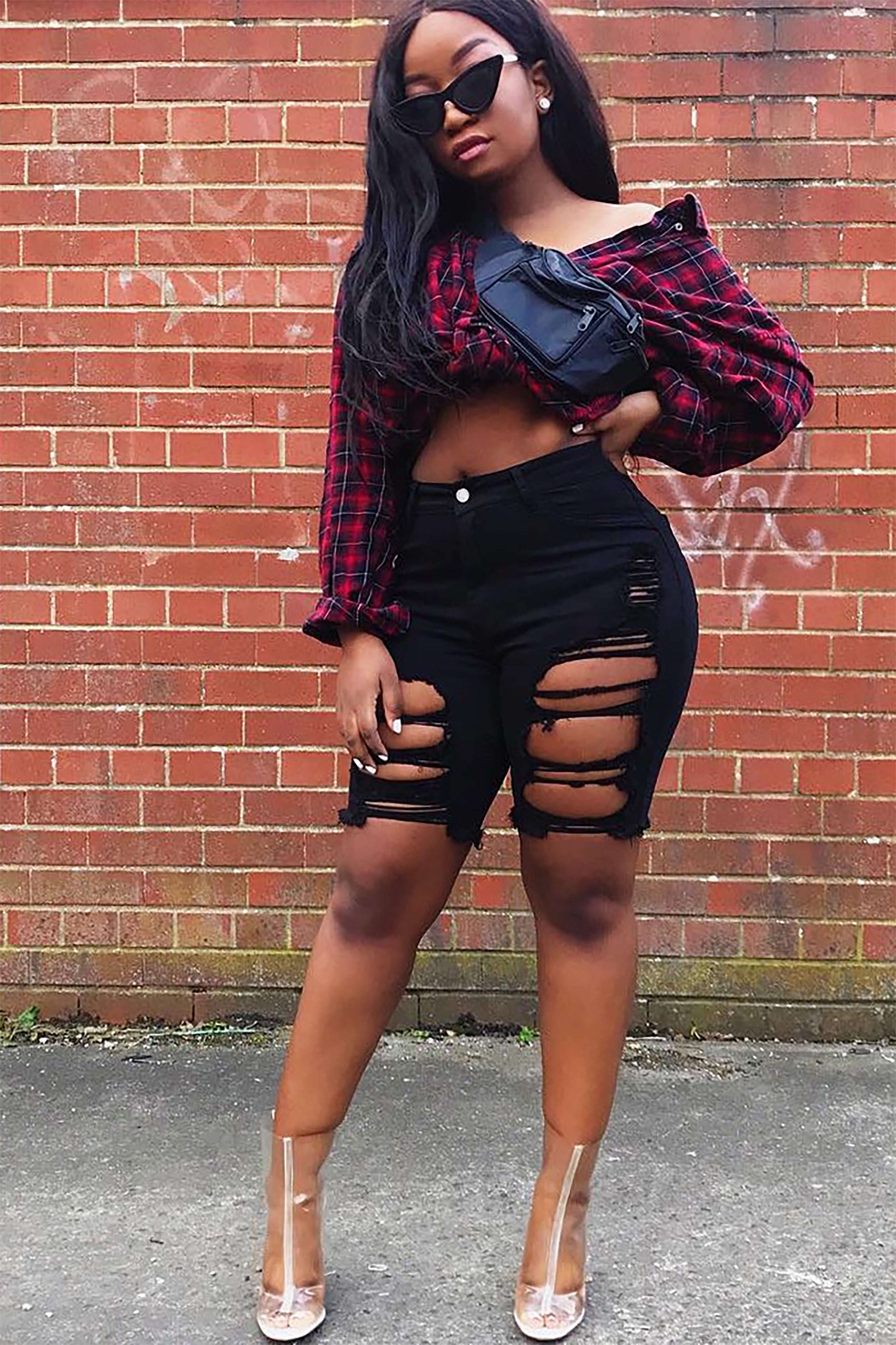 Gone Fishing Shorts - Black image 8