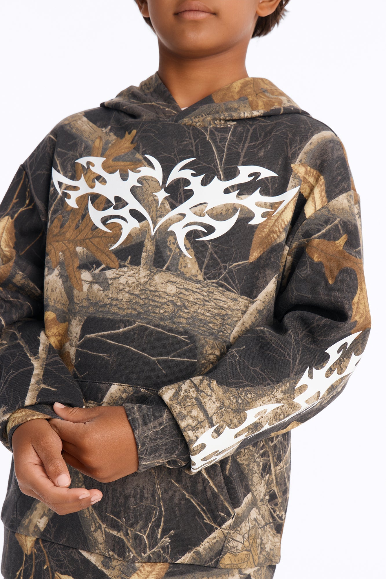 Mini Real Tree Shadow Goth Hoodie - Camouflage image 3