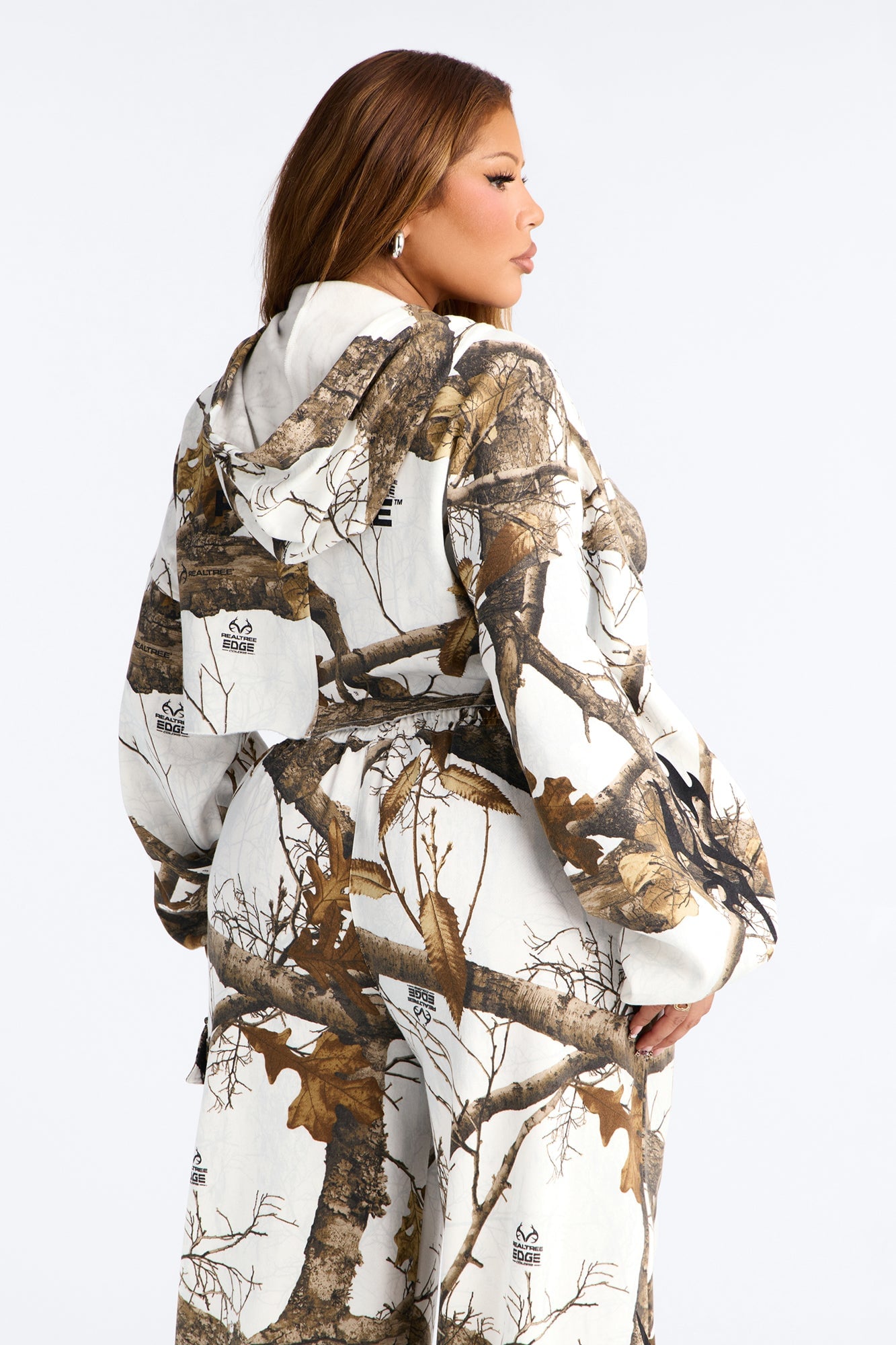 Realtree Zip Up Cropped Sweatshirt - White/combo image 2