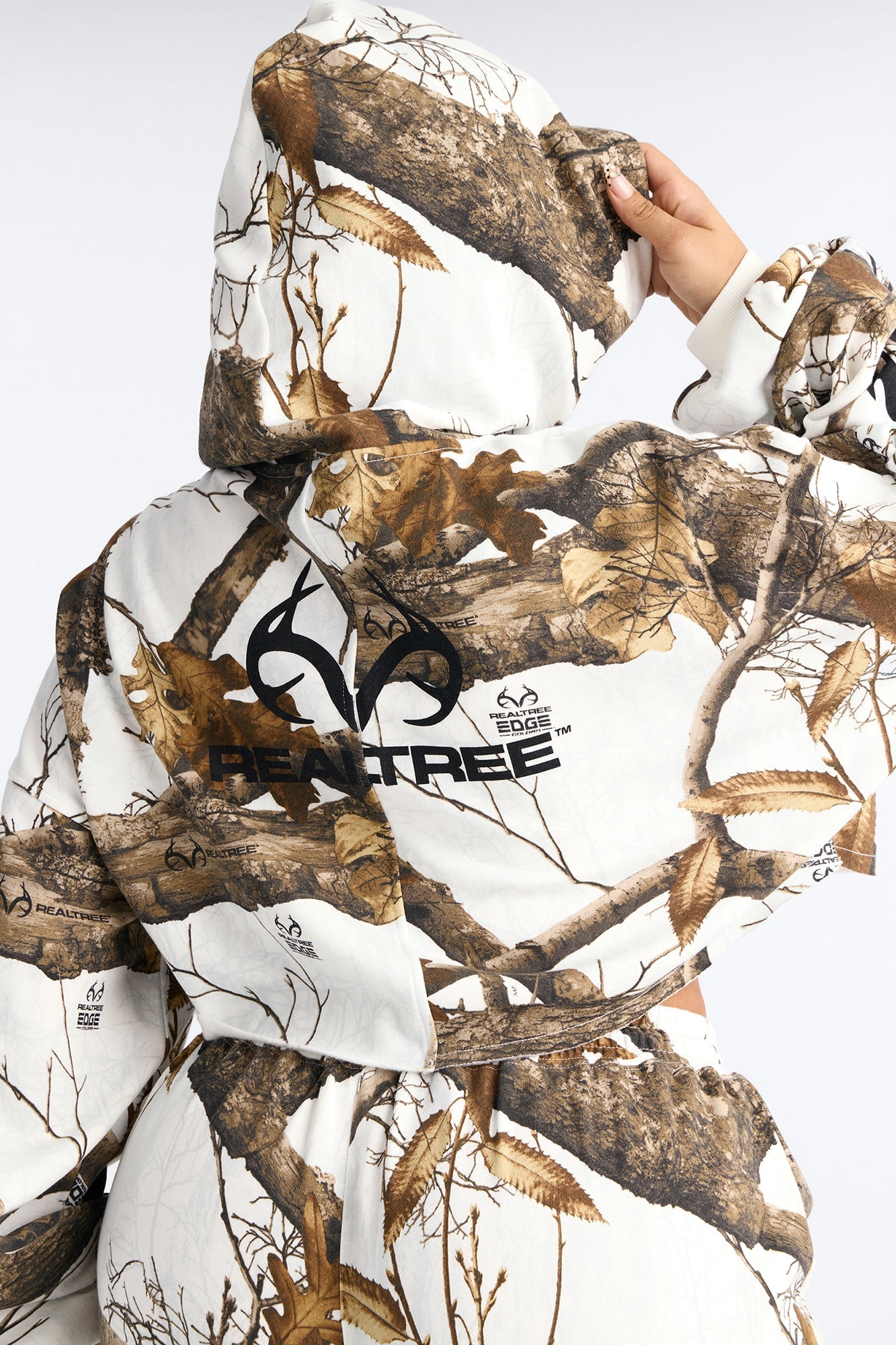 Realtree Zip Up Cropped Sweatshirt - White/combo image 4