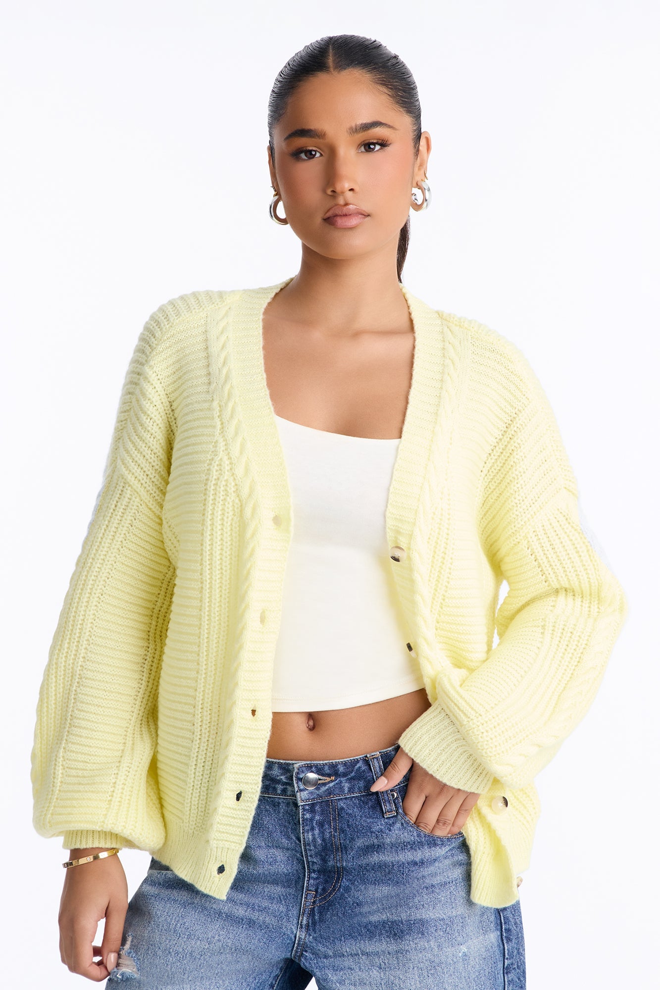 Couch Convo Cardigan - Butter Yellow image 5