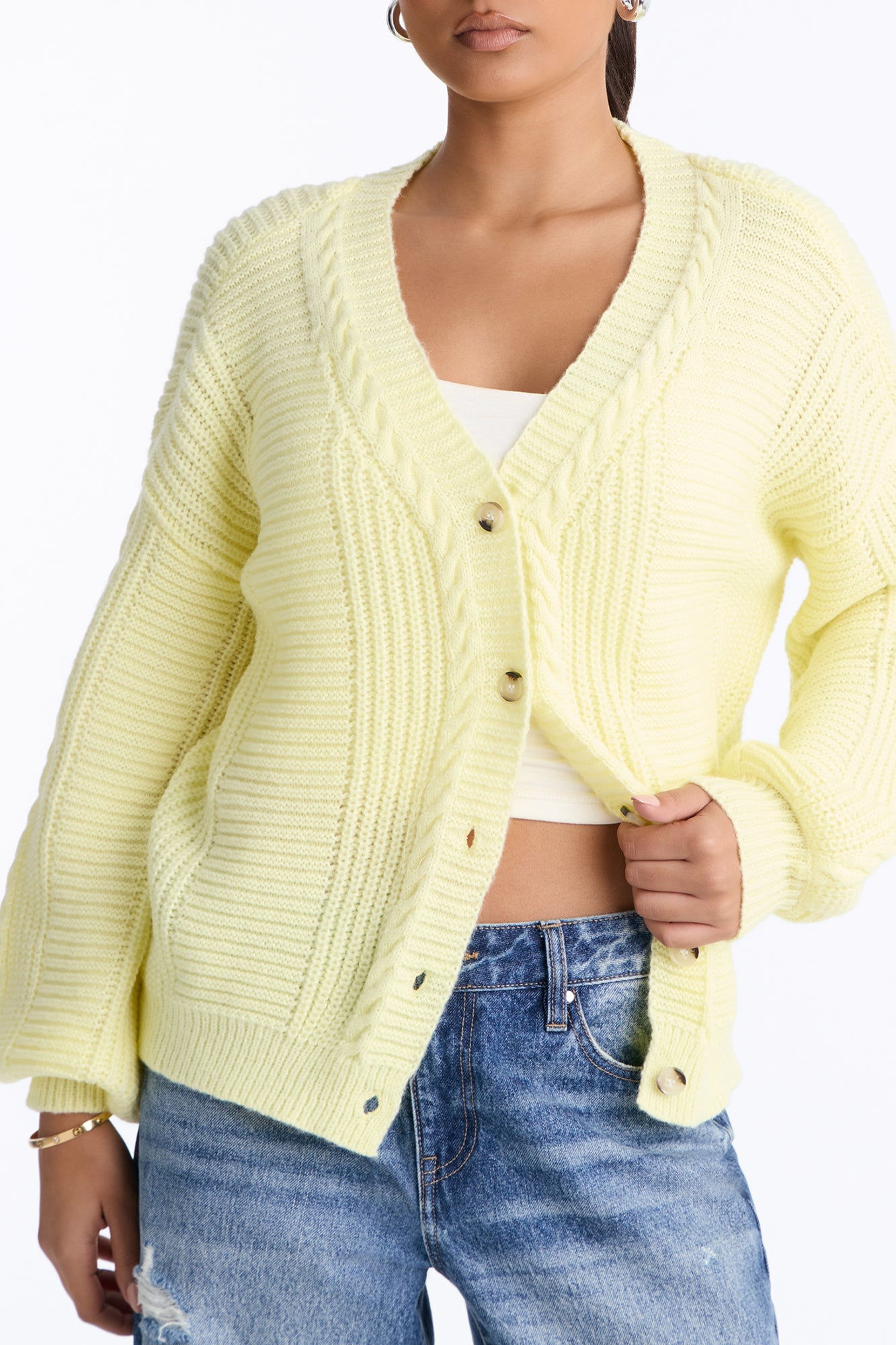 Couch Convo Cardigan - Butter Yellow image 8