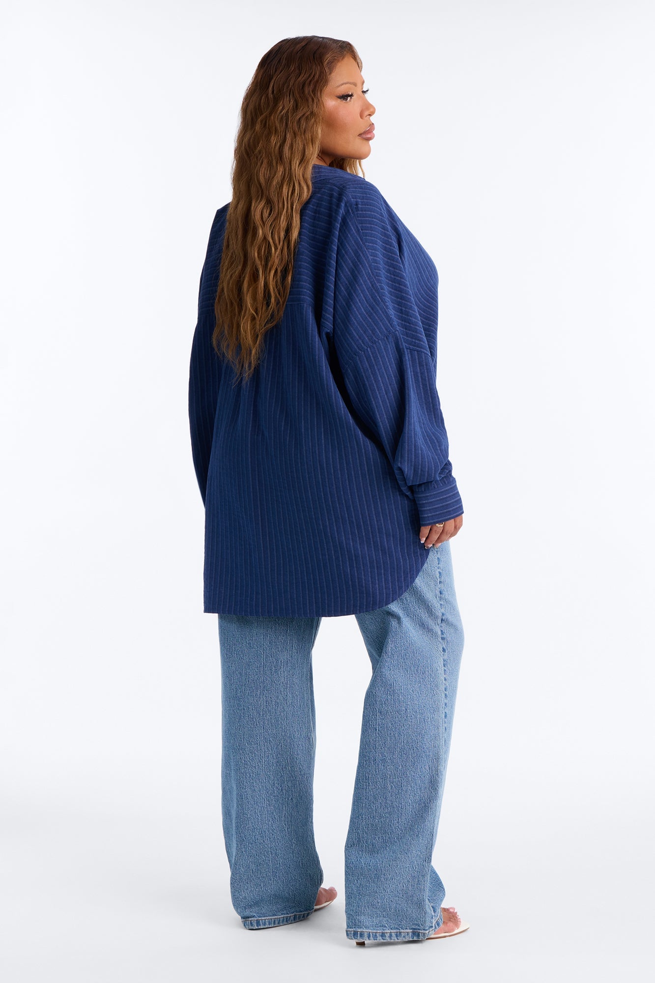 Make My Move Pinstripe Shirt - Navy image 4