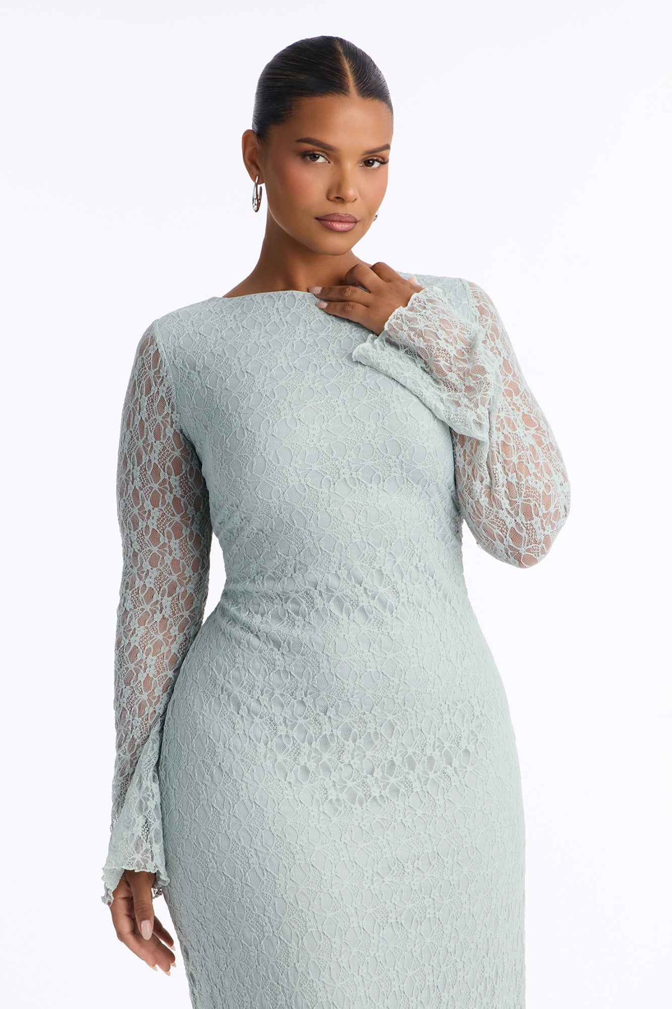 Always On Your Mind Lace Maxi Dress - Sage image 2