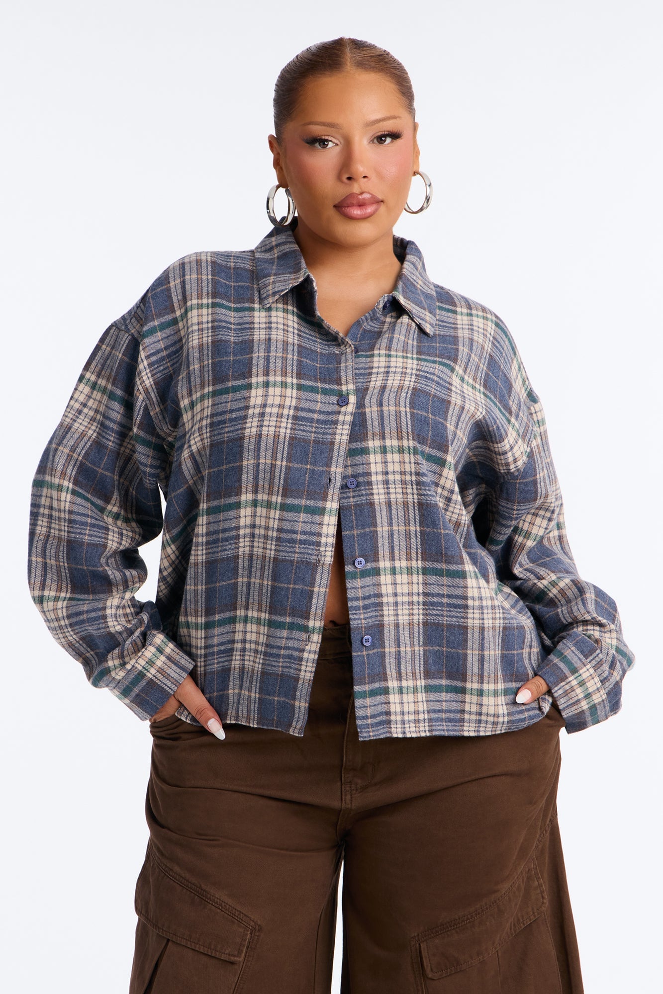 Plaid On Repeat Flannel Shirt - Blue/combo image 2
