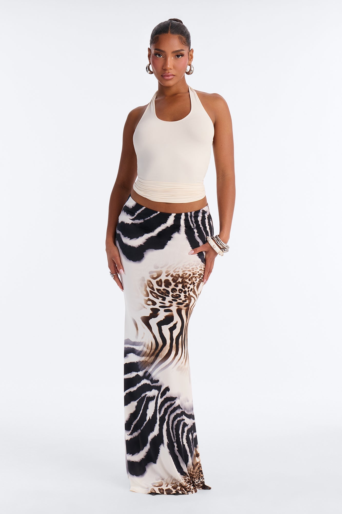 Safari Nights Mermaid Maxi Skirt - Black/combo image 4