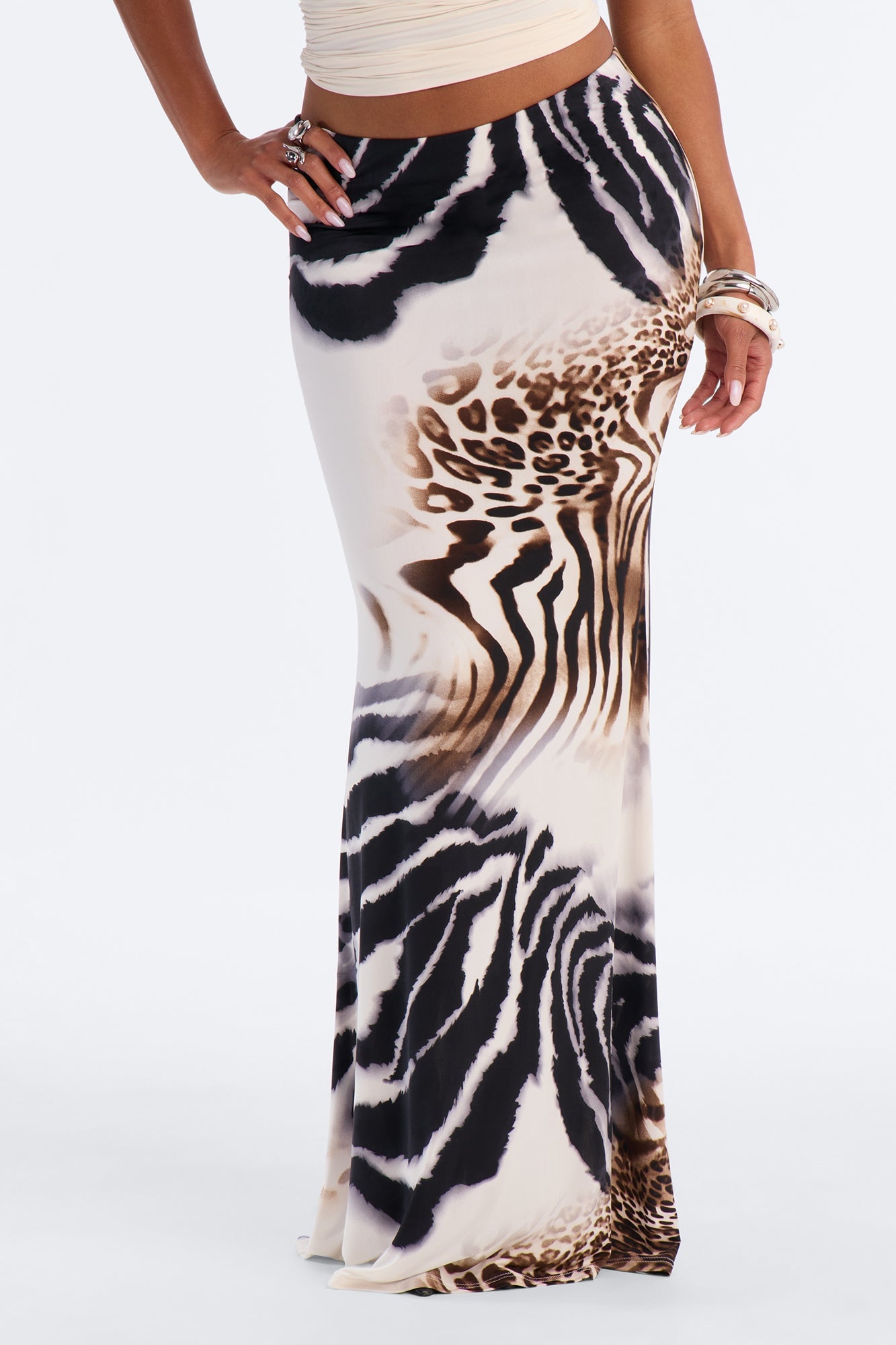 Safari Nights Mermaid Maxi Skirt - Black/combo image 5
