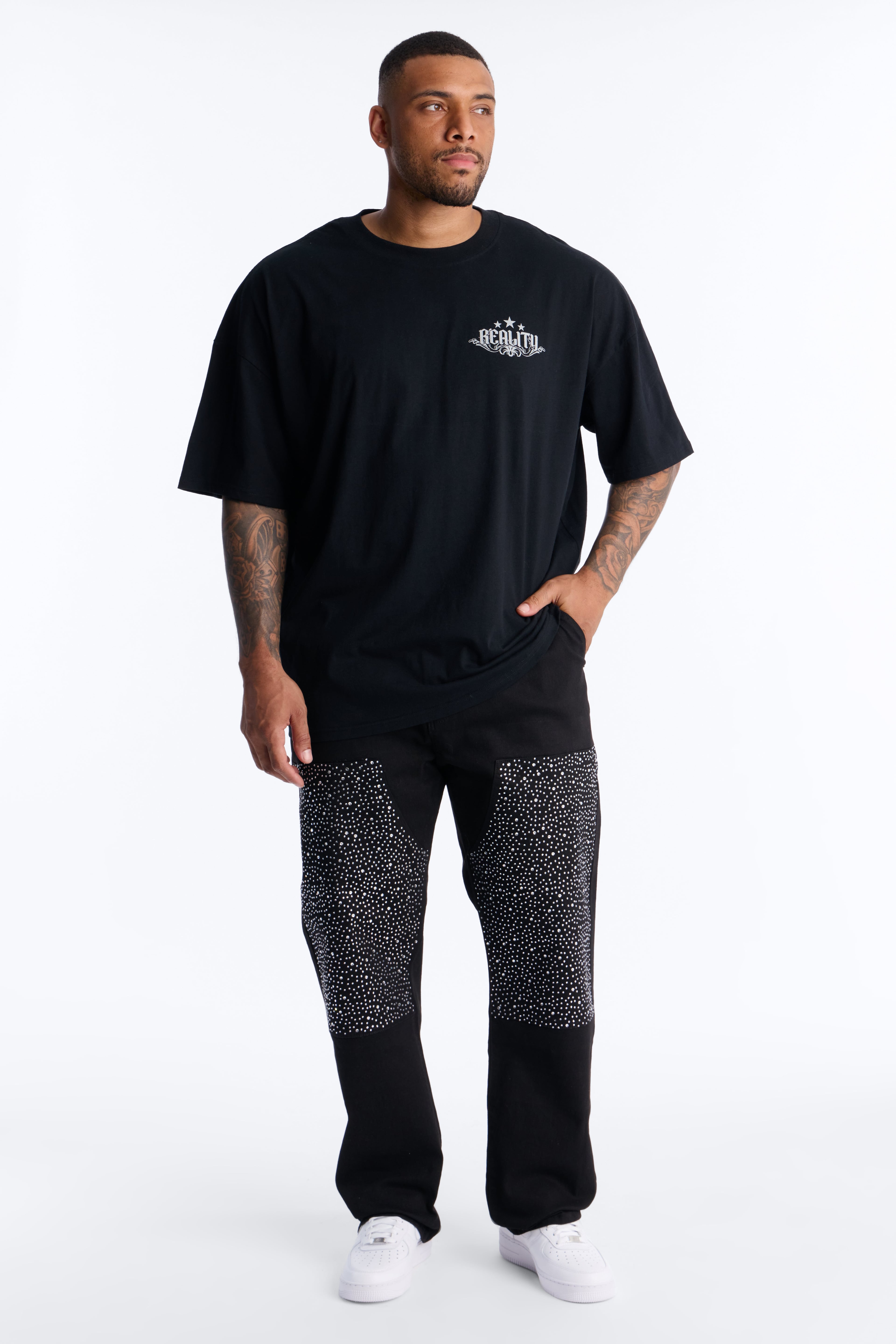 Reality Star Oversized Short Sleeve Tee - Black image 2