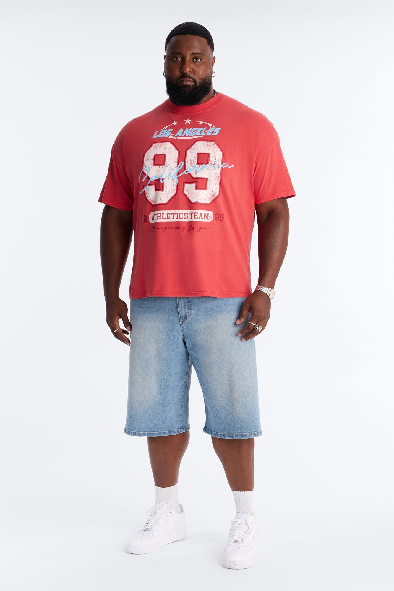 LA Athletics Team 99 Oversized Short Sleeve Tee - Red image 2