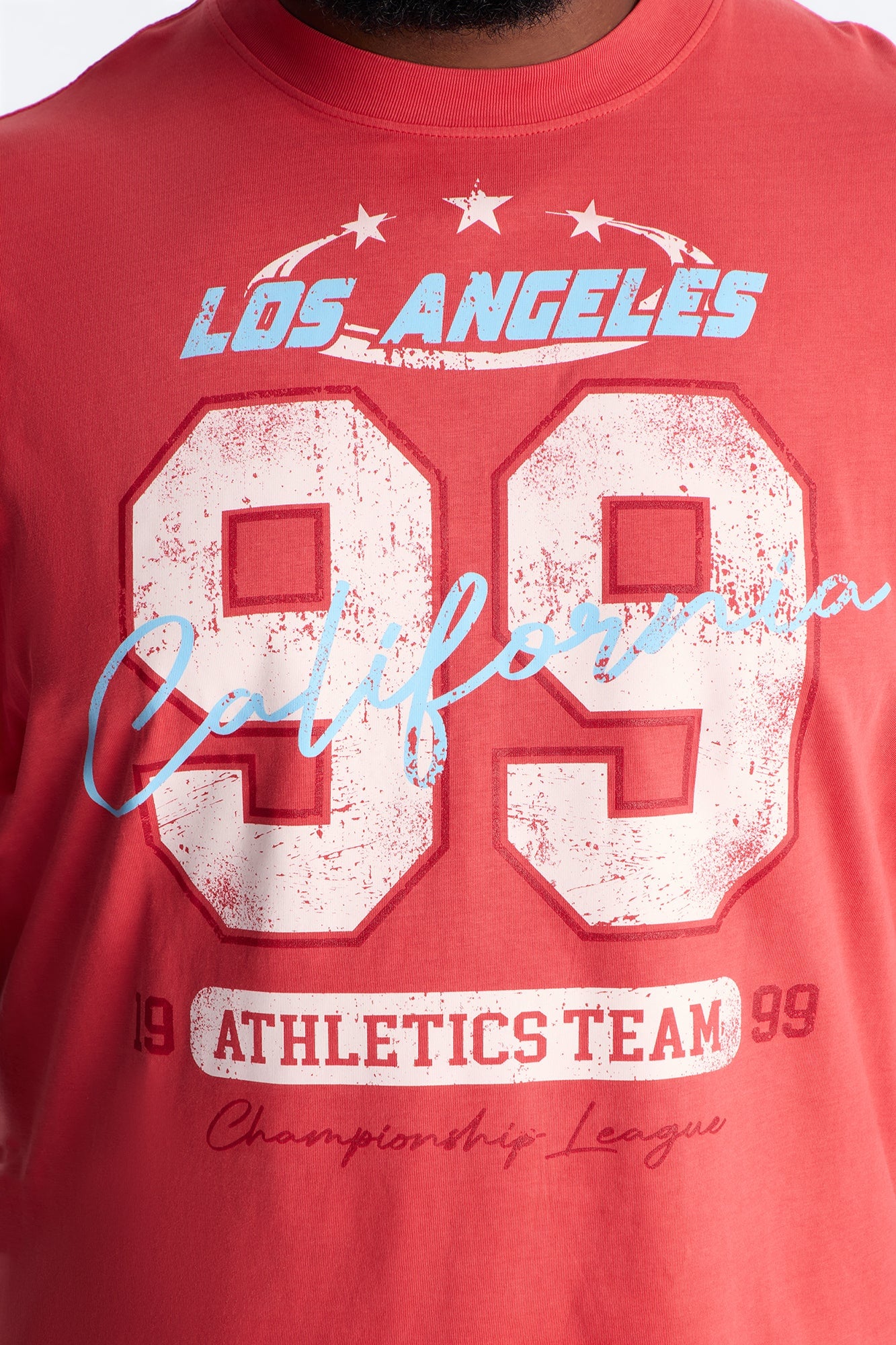 LA Athletics Team 99 Oversized Short Sleeve Tee - Red image 3