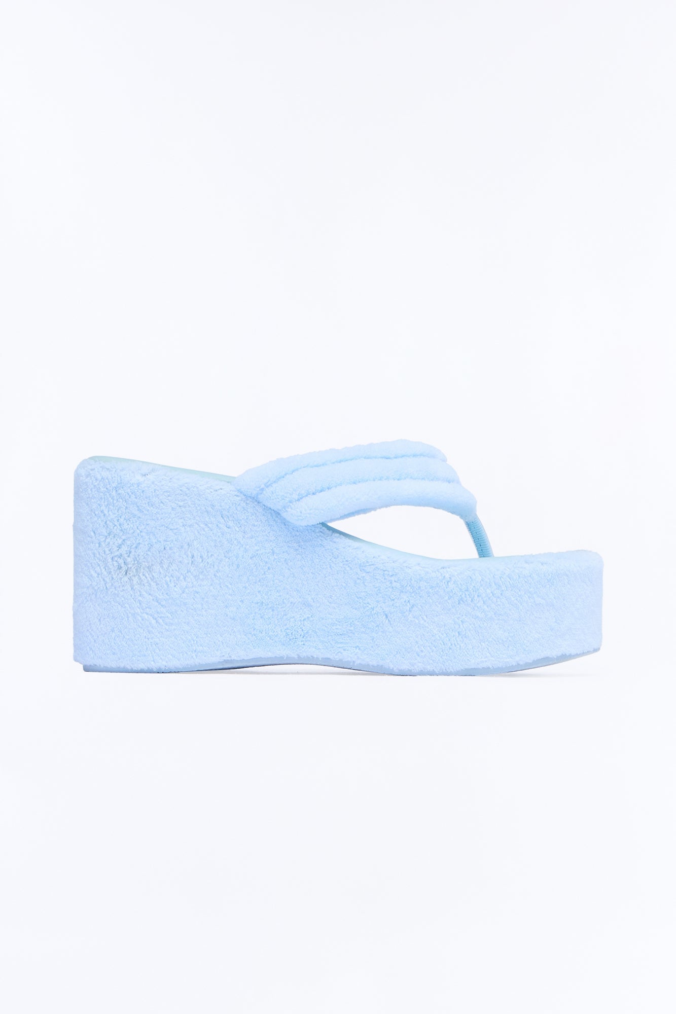 Hot Springs Terry Thong Wedges - Light Blue image 3