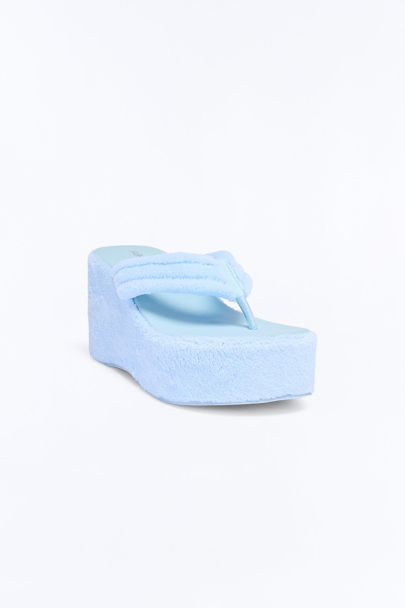 Hot Springs Terry Thong Wedges - Light Blue image 4