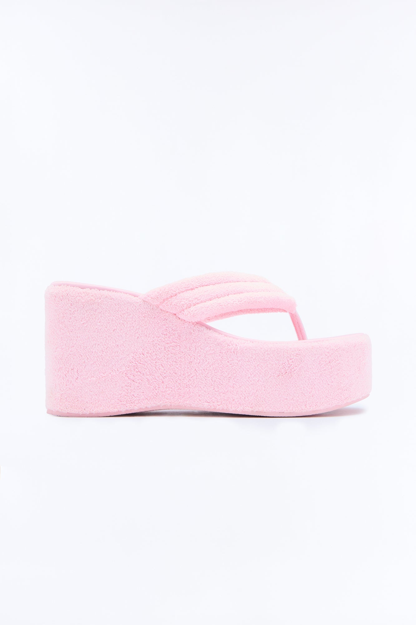 Hot Springs Terry Thong Wedges - Pink image 3