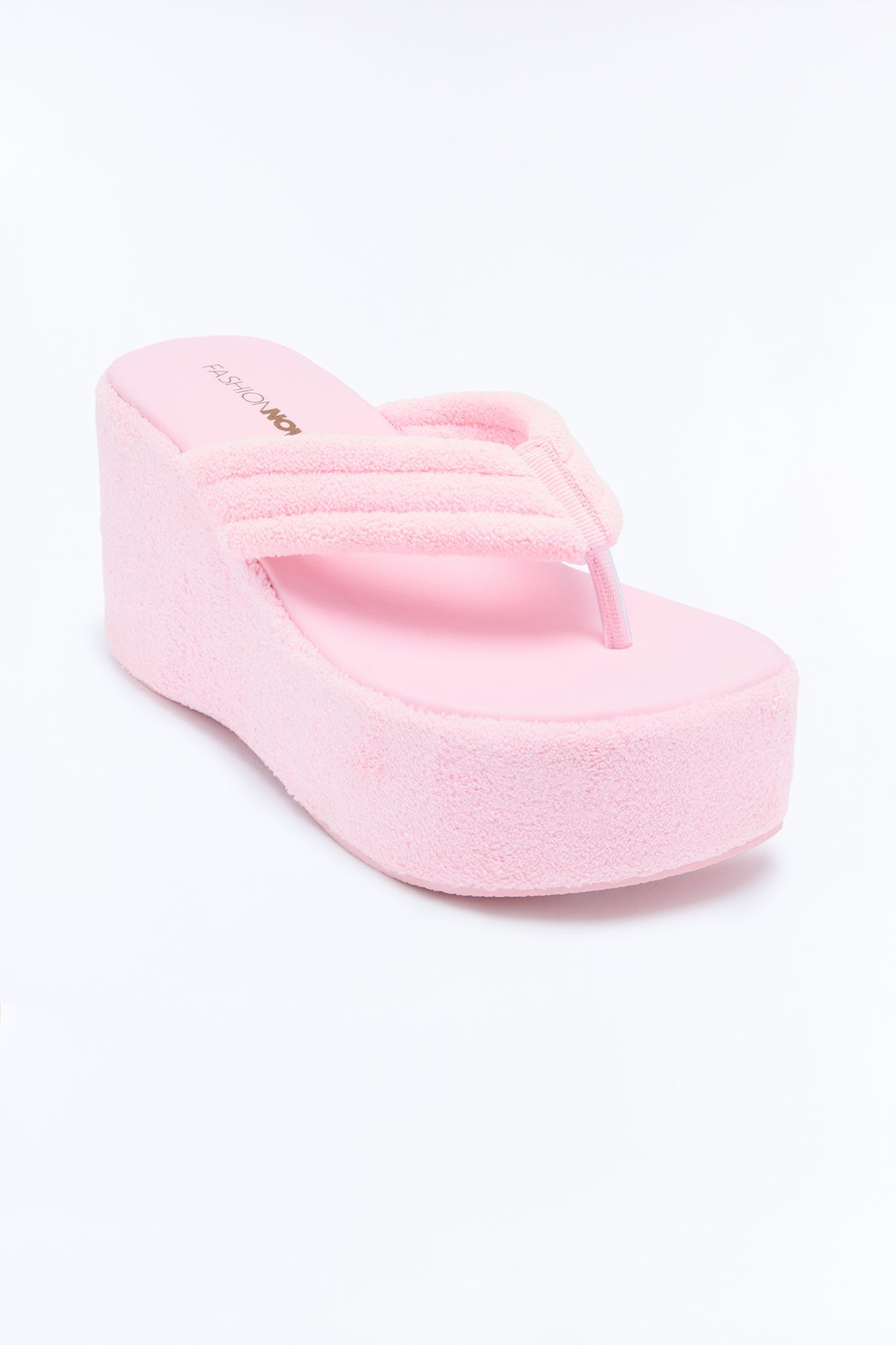 Hot Springs Terry Thong Wedges - Pink image 4