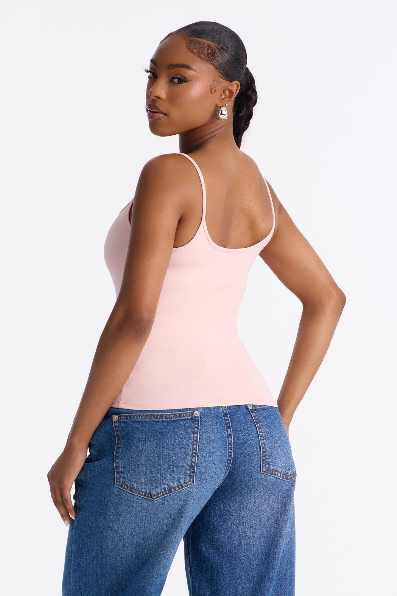 On The Go Spaghetti Strap Tank Top - Light Pink image 4