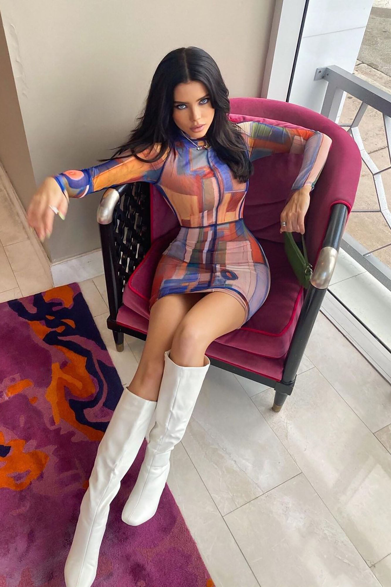 Hadley Mesh Mini Dress - Blue/combo image 6