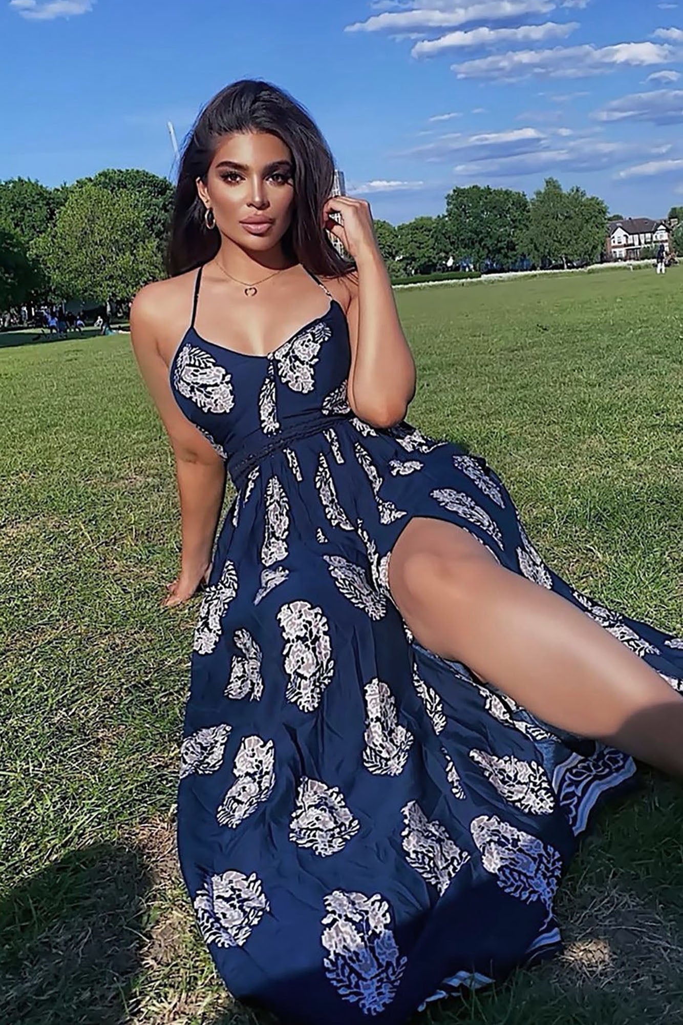 Holy Slit Dress - Navy image 3