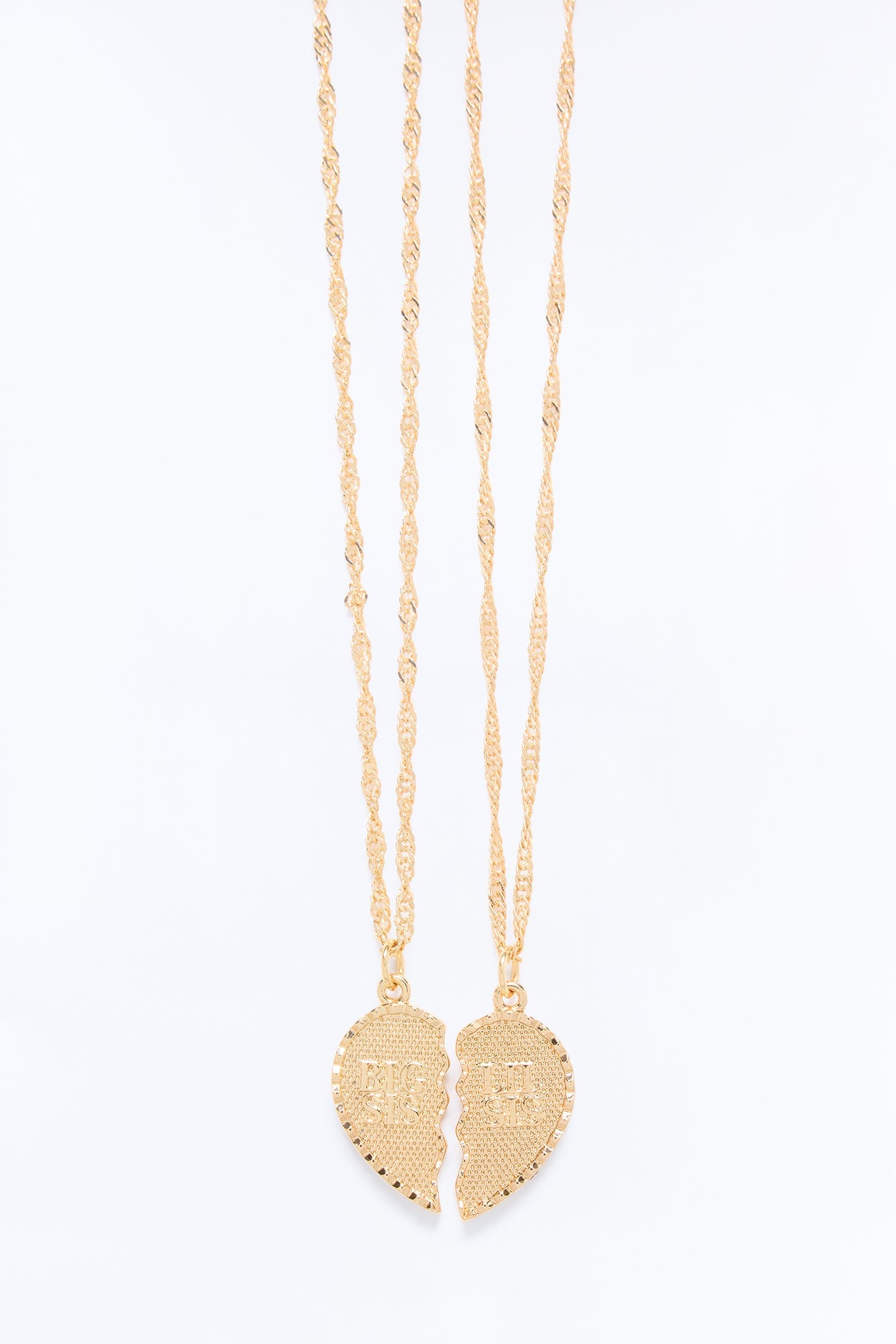 Mini Big Sis And Lil Sis 2pc Necklace Set - Gold image 2