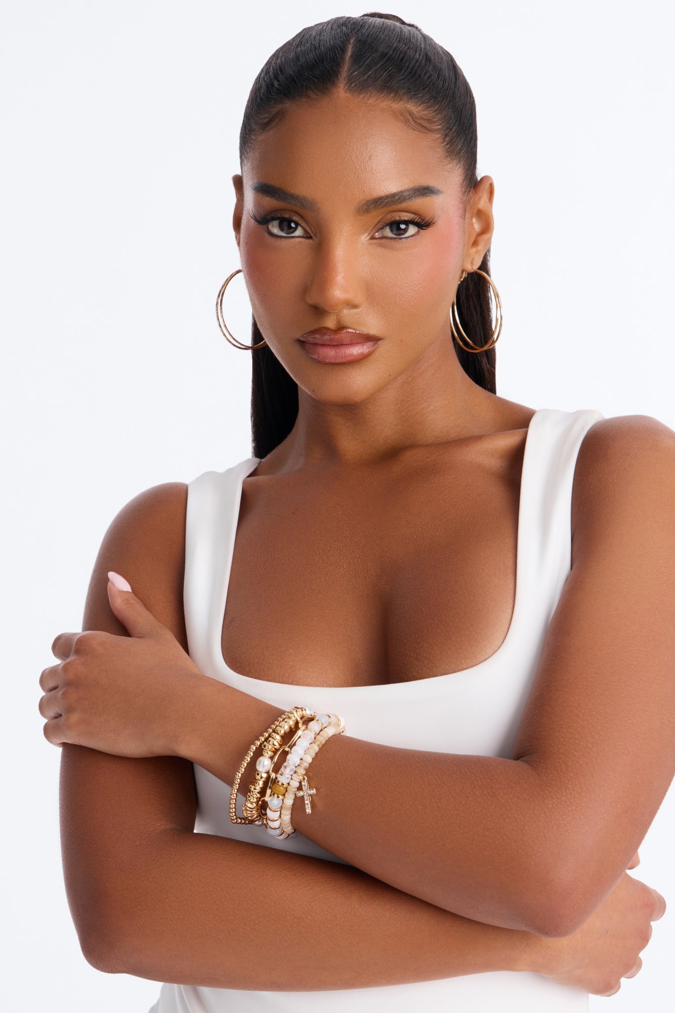Celestial Cross 5 Piece Bracelet Set - Gold/combo image 1