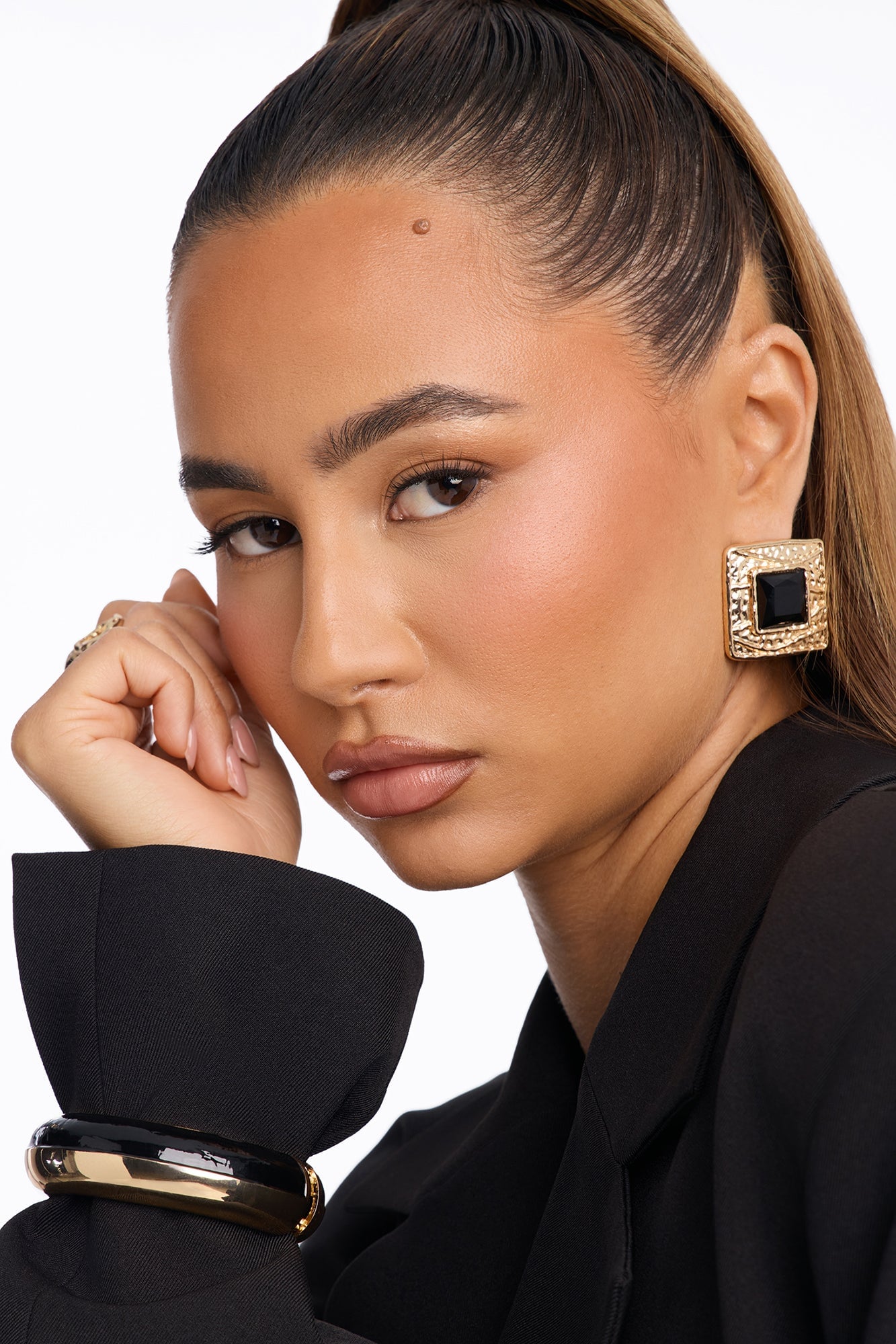 Lust And Desire Earrings - Gold/Black image 2