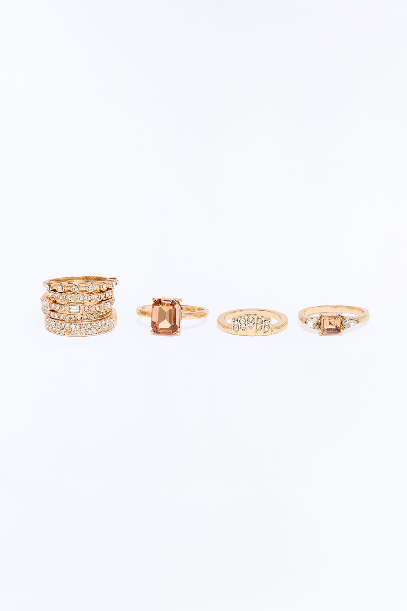 My Way 8 Piece Ring Set - Gold/combo image 3