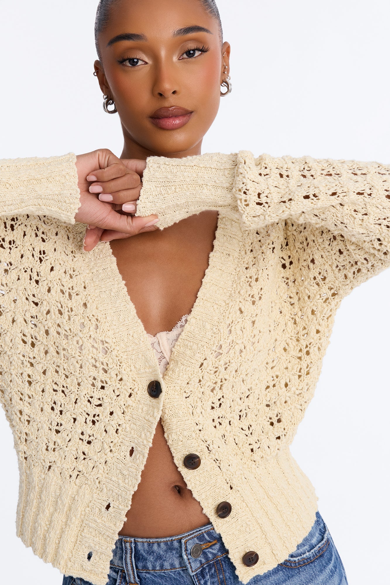 Made With Love Crochet Cardigan - Ivory image 7