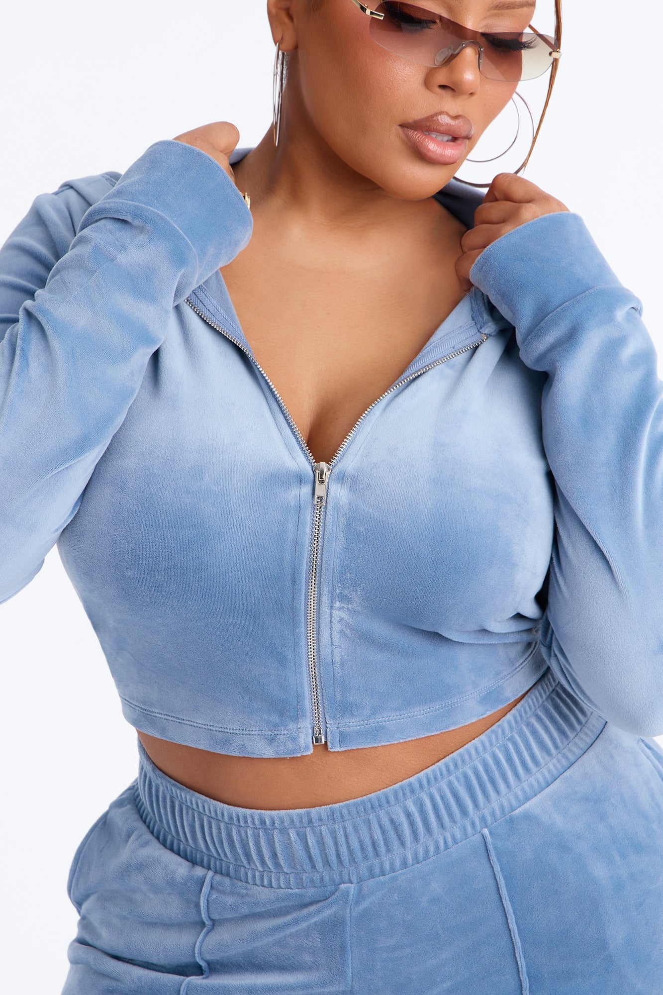Amelia Velour Pant Set - Blue image 3