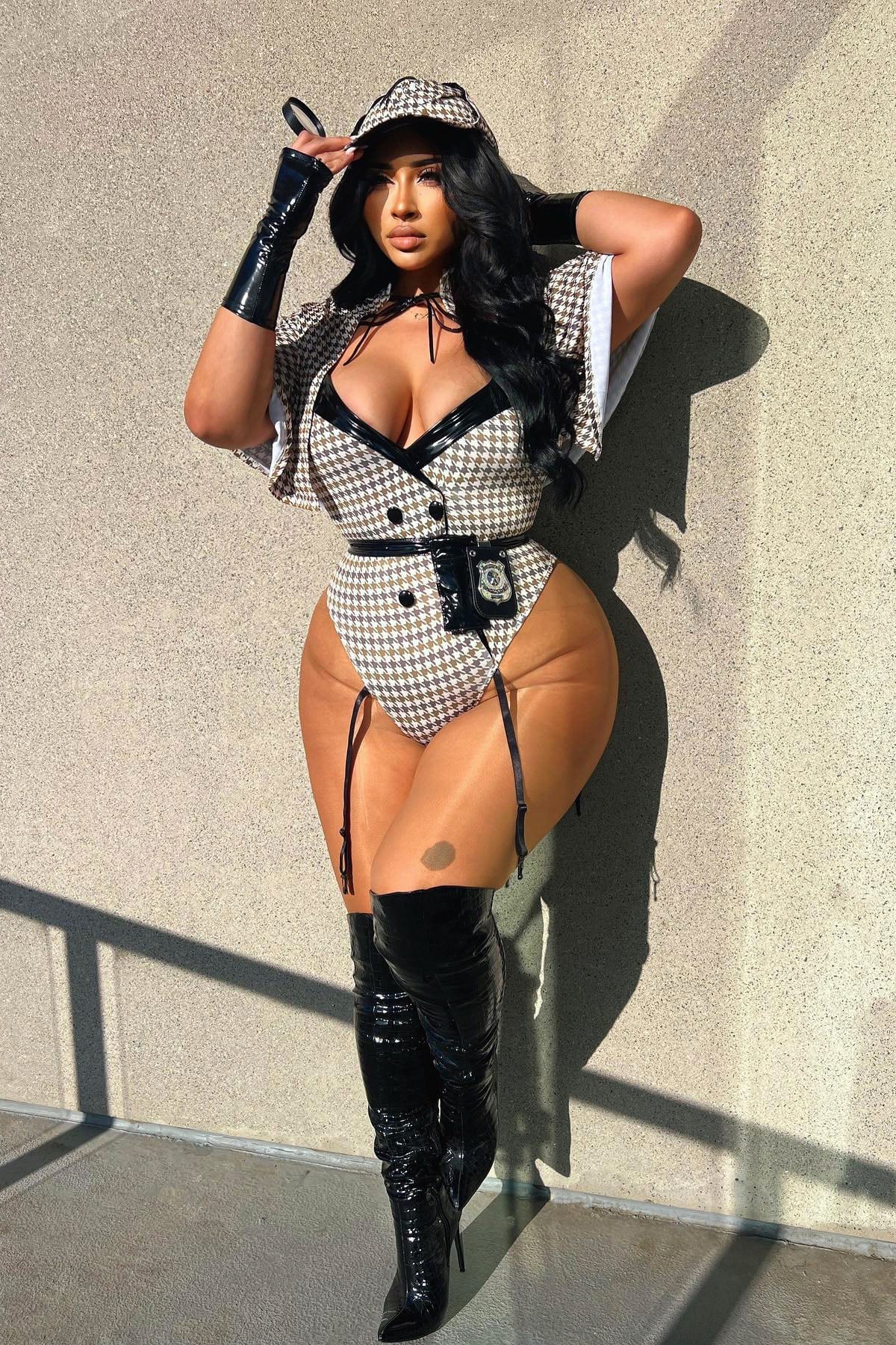 In Your DMs Detective 8 Piece Costume Set - Brown/combo image 4