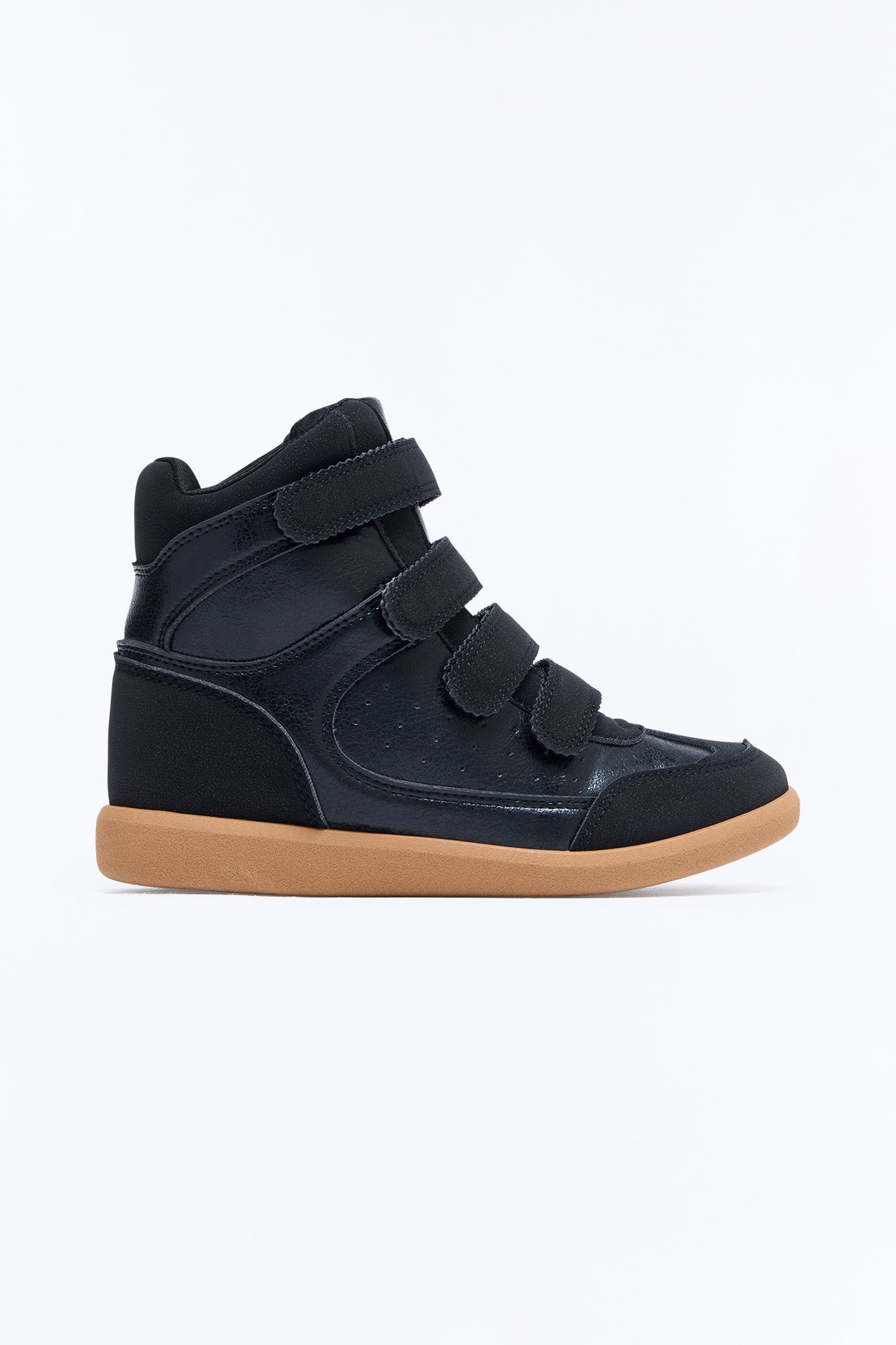 Sleek Step Metallic Wedge Sneakers - Black image 3