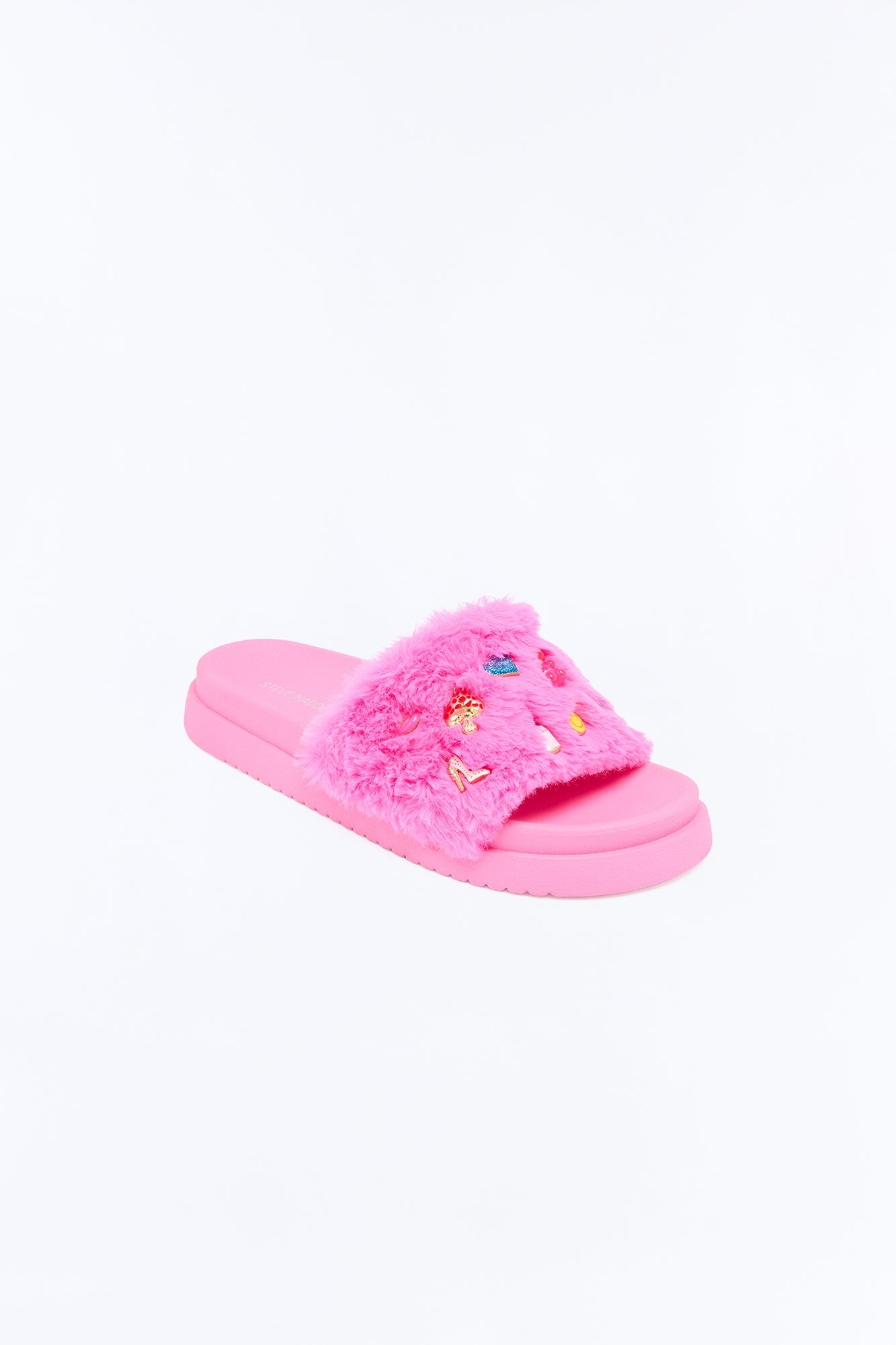Mini Steve Madden Just A Girl Fur Slipper - Pink image 3