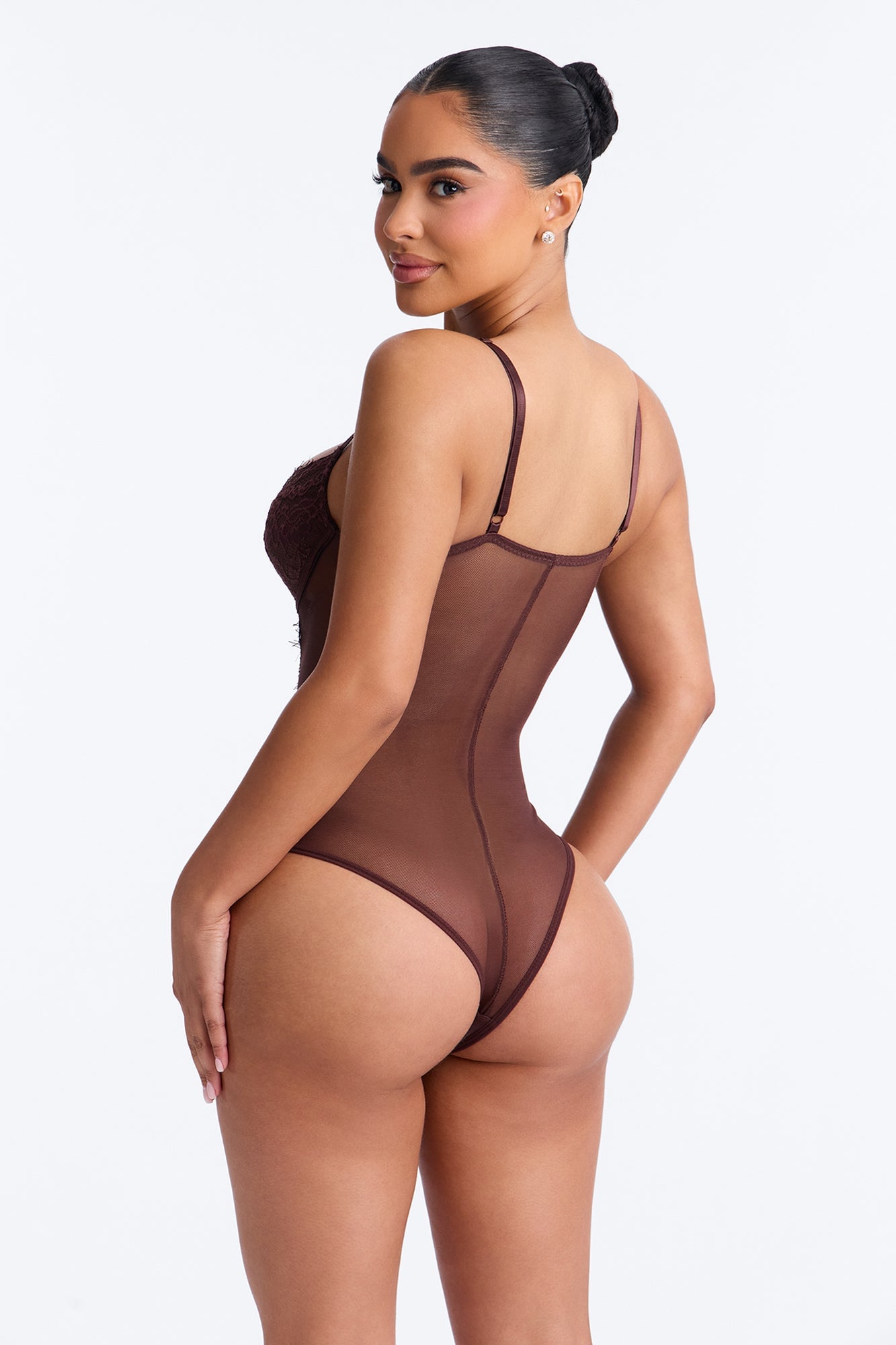Somebody To Love II Lace Teddy - Chocolate image 3