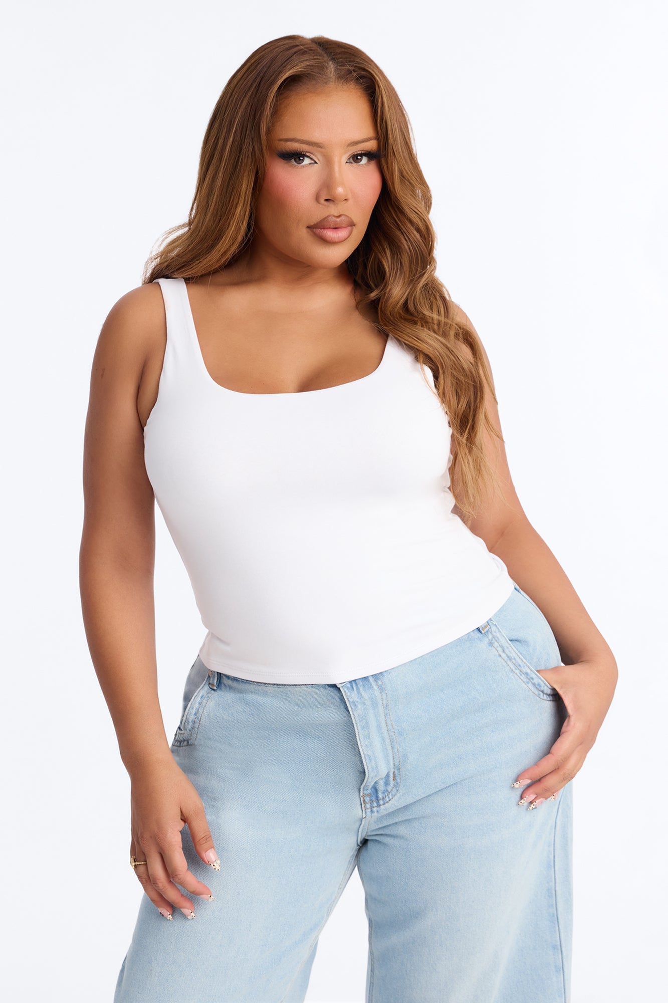 Denise Double Lined Tank - White image 2