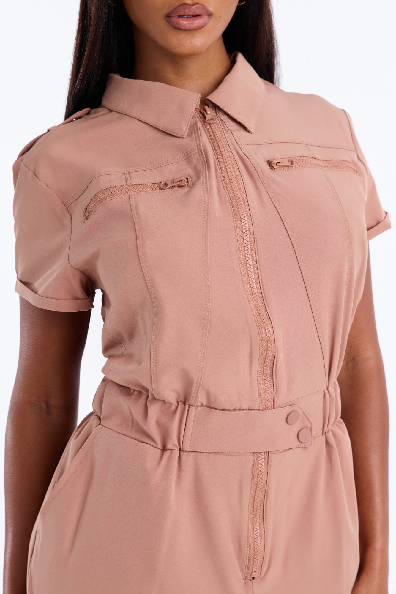 On Call Stretch Uniform Scrub Jumpsuit - Mocha image 8