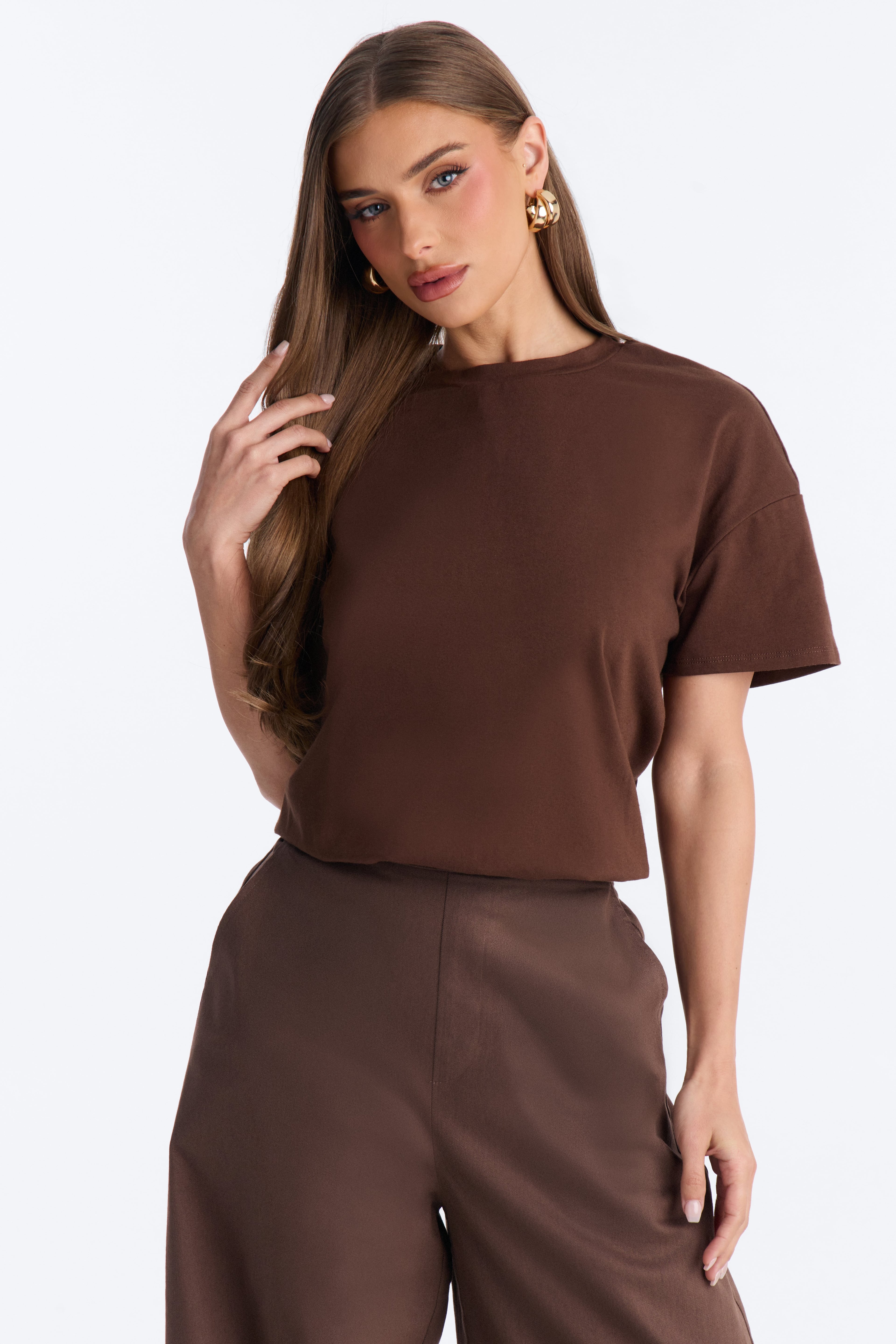 Effortless Dream Twill Barrel Leg Jumpsuit - Chocolate image 5