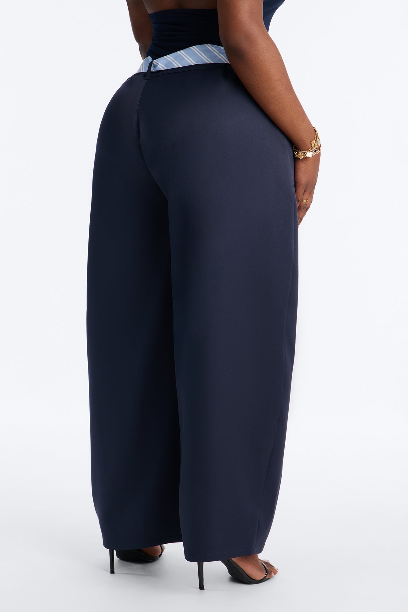 All Tied Up Barrel Leg Trouser - Navy image 3