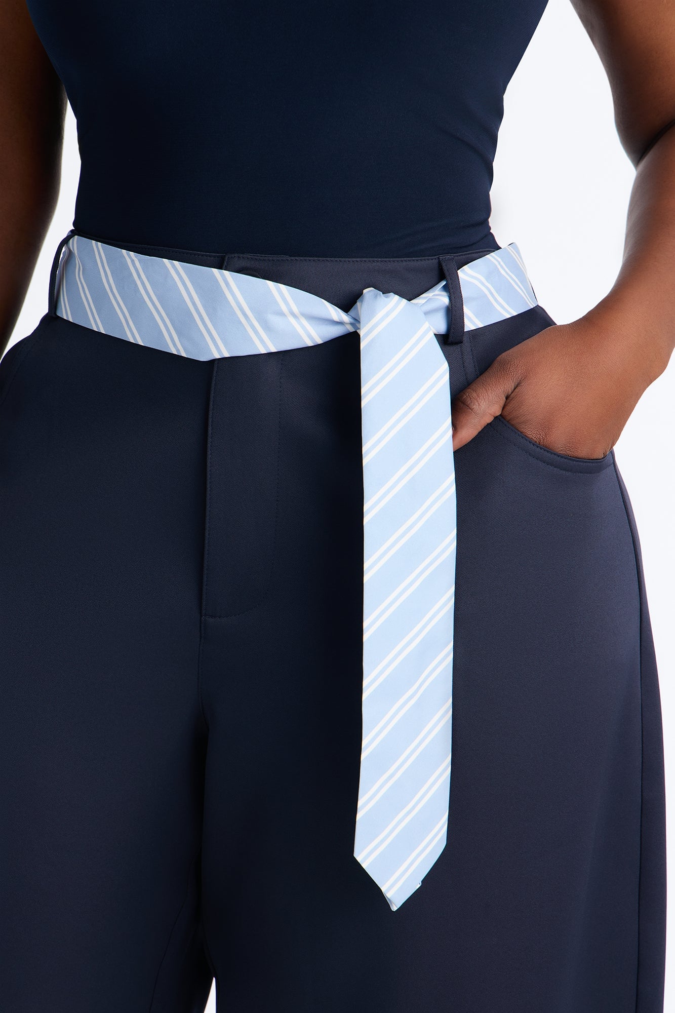 All Tied Up Barrel Leg Trouser - Navy image 4