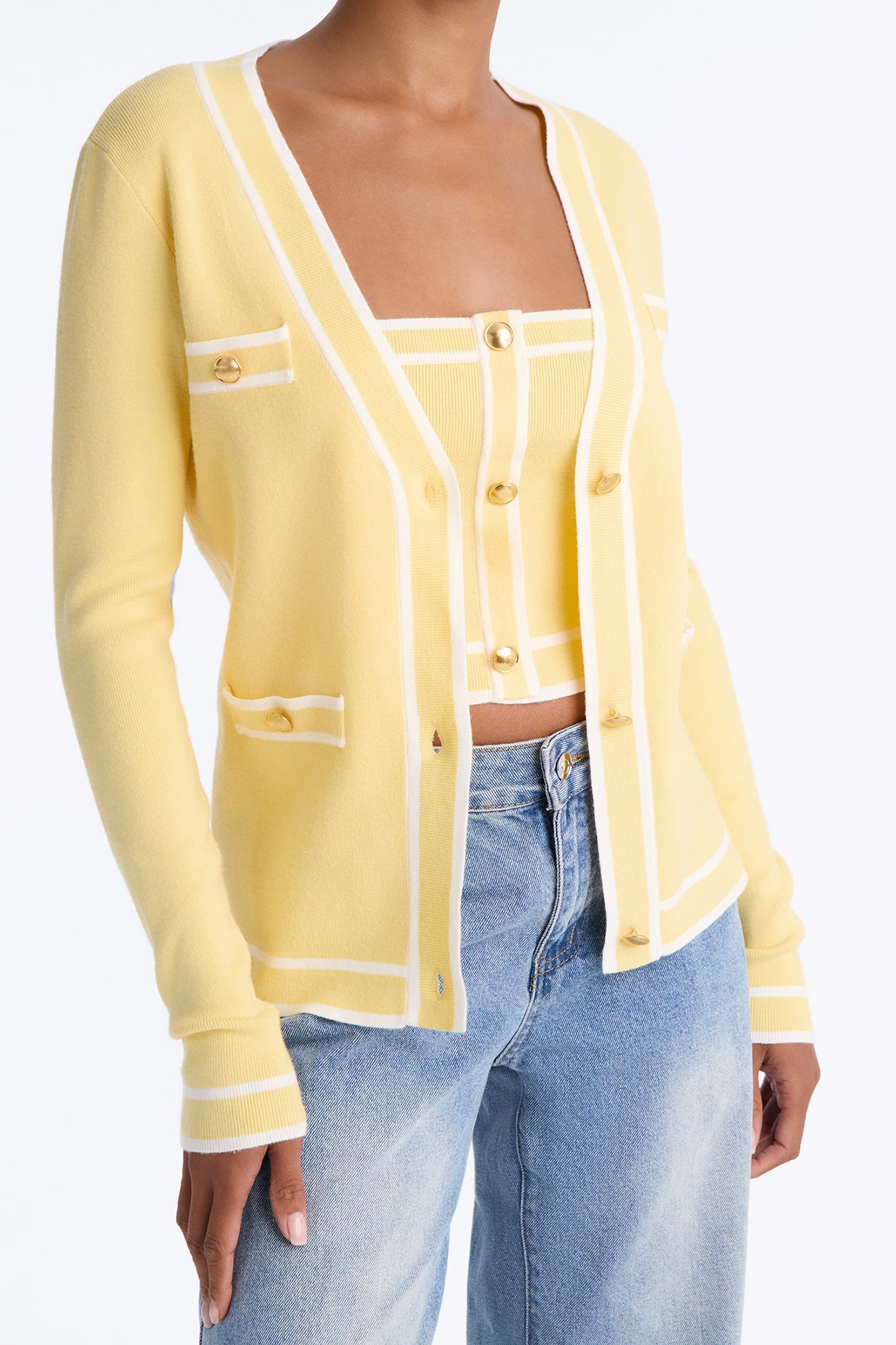 Lunch In Paris 2 Piece Sweater - Yellow/combo image 7