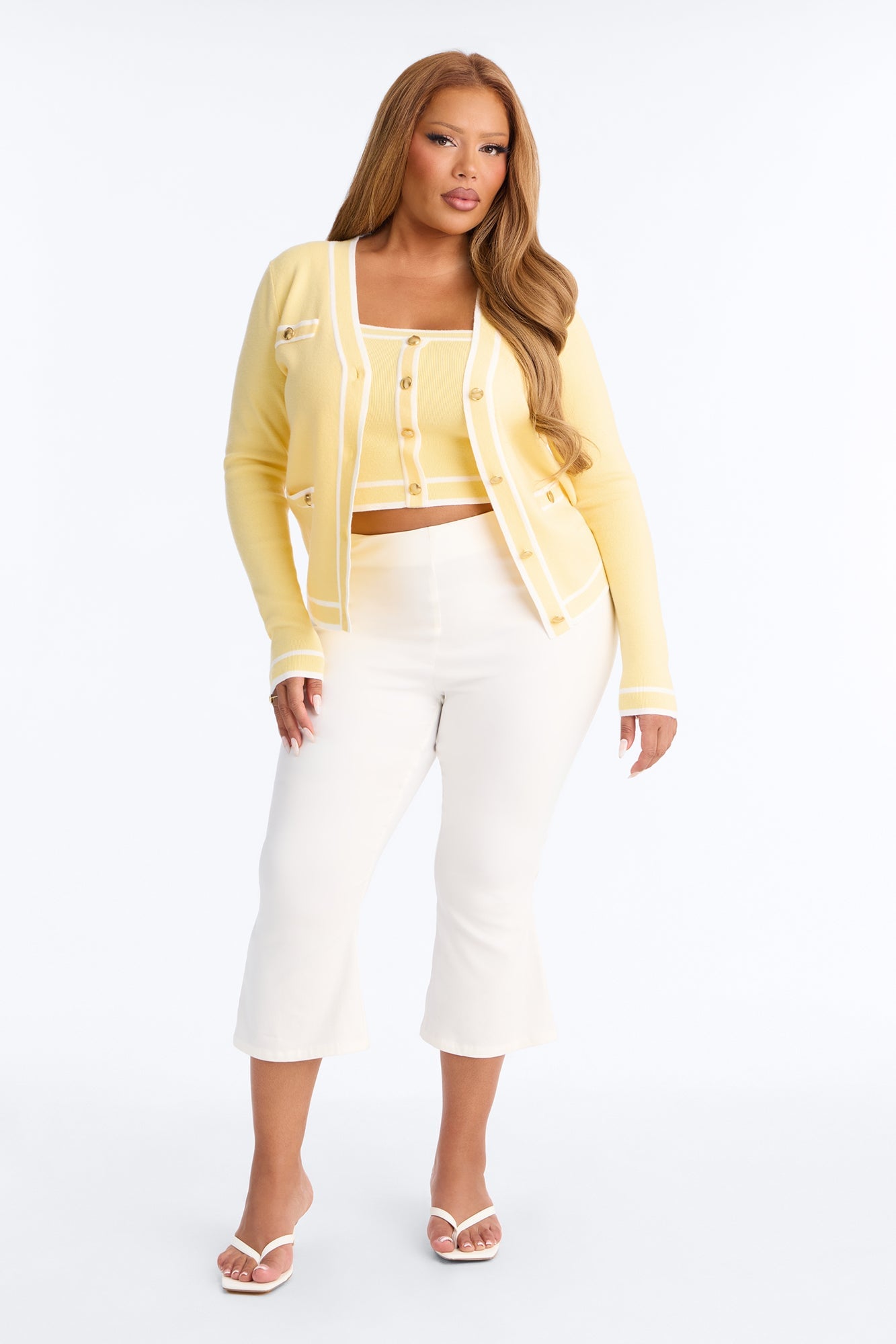 Lunch In Paris 2 Piece Sweater - Yellow/combo image 2