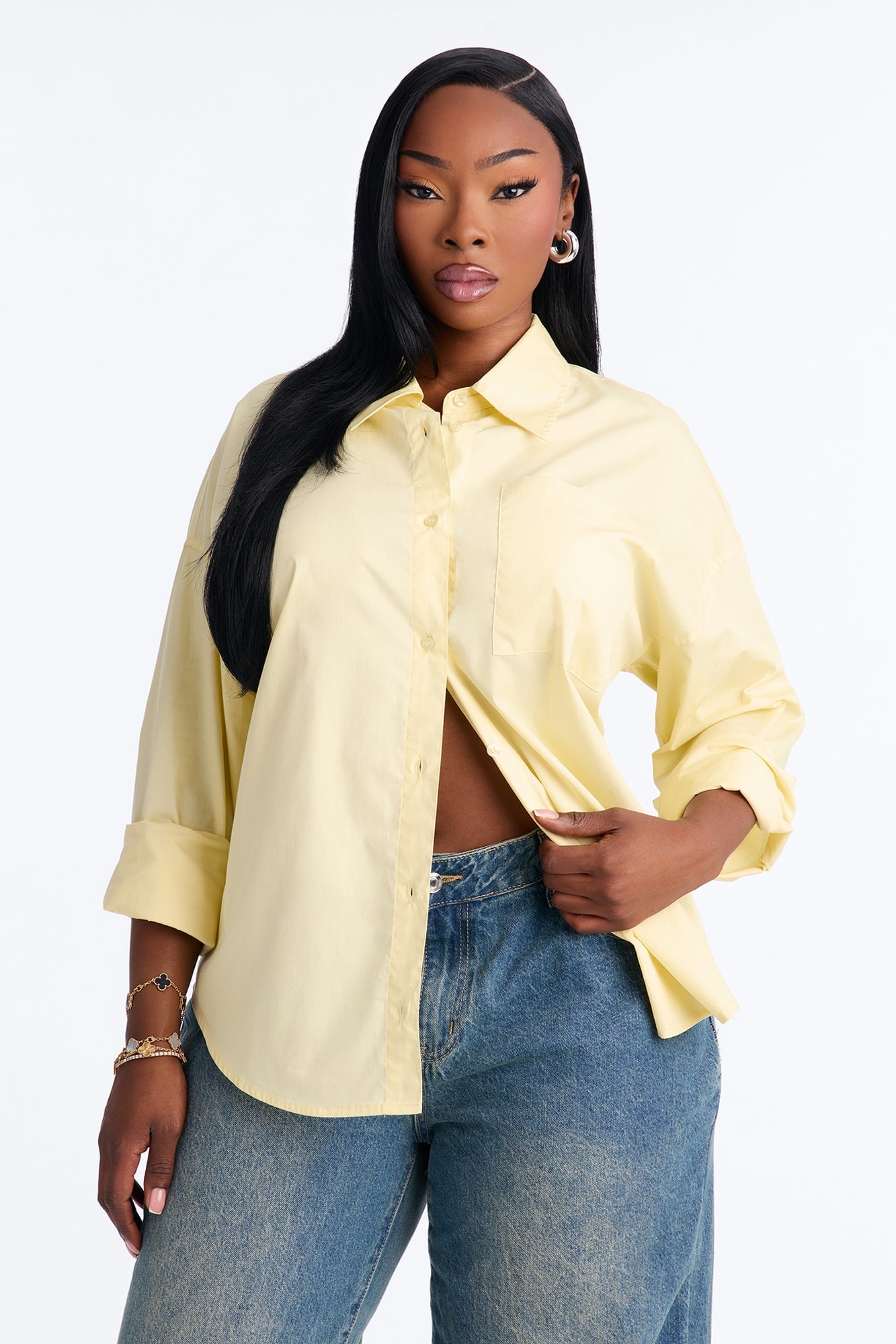 Darcey Poplin Shirt - Butter Yellow image 1
