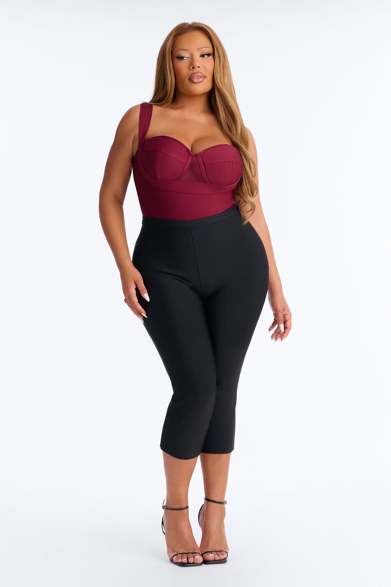 My Revenge Bandage Bodysuit - Burgundy image 2