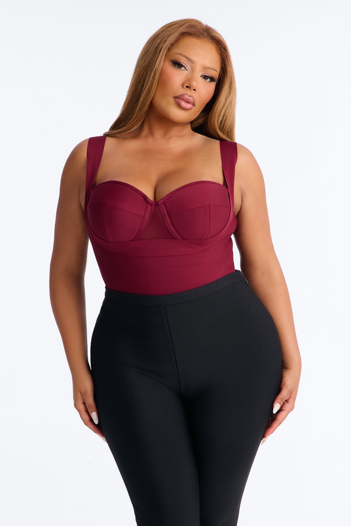 My Revenge Bandage Bodysuit - Burgundy image 3