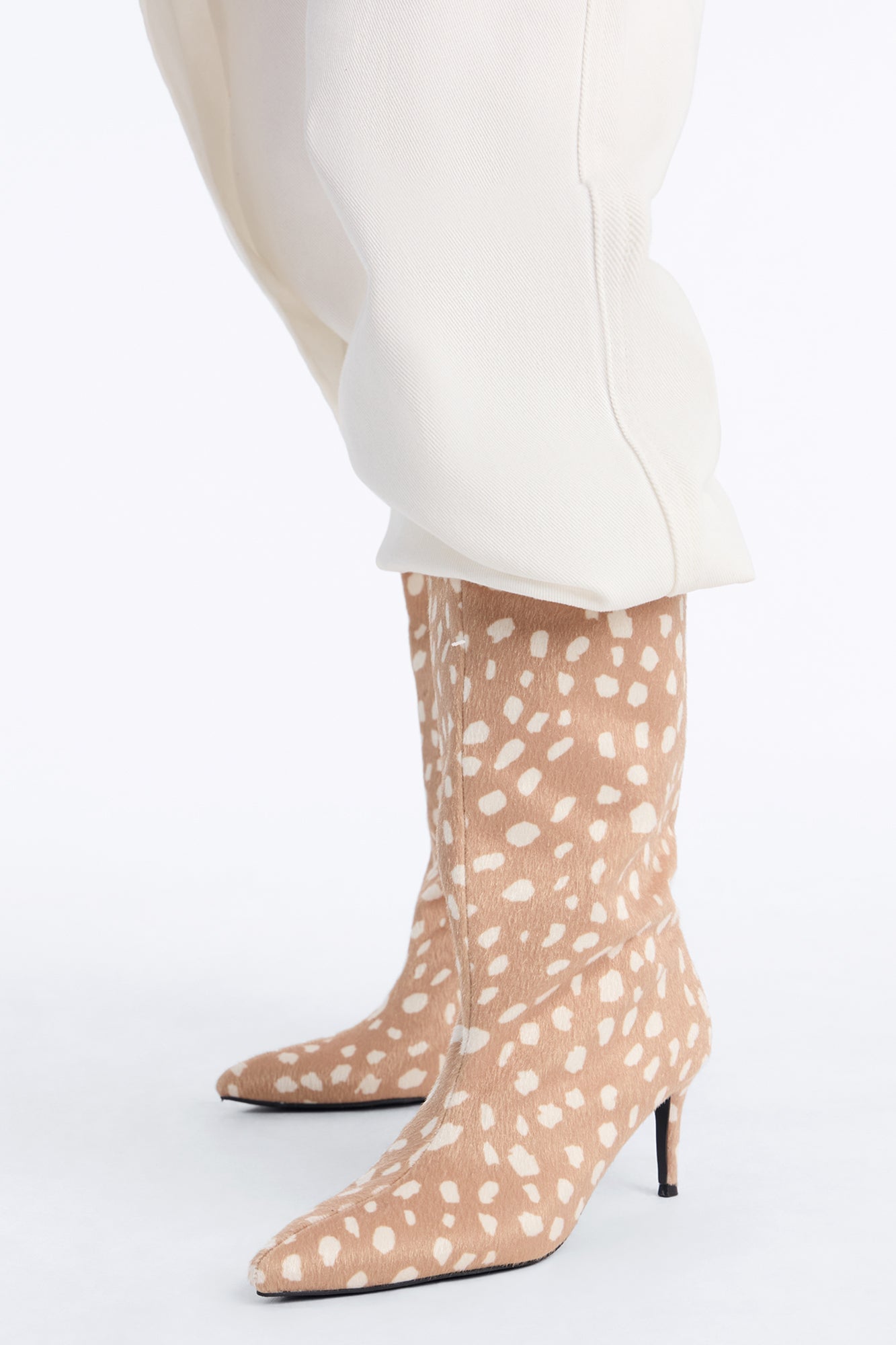 Make Moves Animal Kitten Heel Boots - Tan/Multi image 2