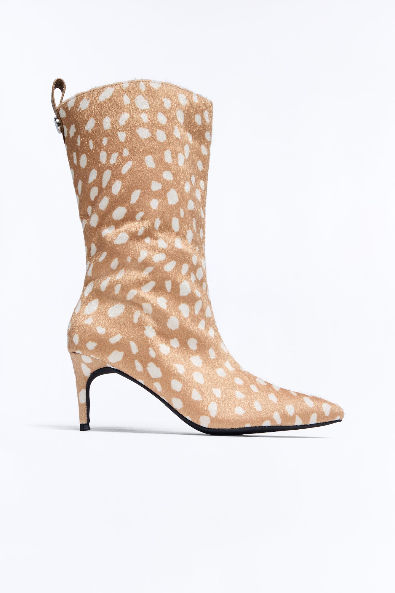 Make Moves Animal Kitten Heel Boots - Tan/Multi image 3