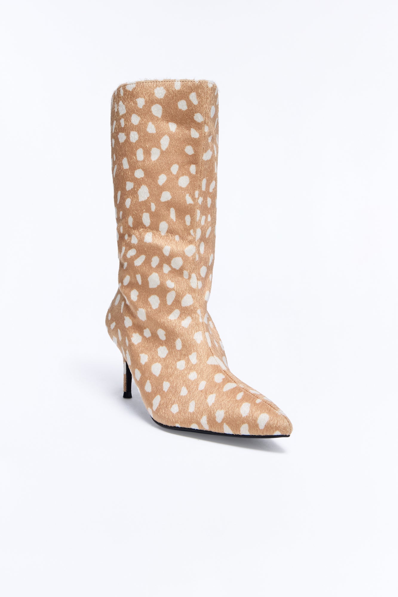 Make Moves Animal Kitten Heel Boots - Tan/Multi image 4