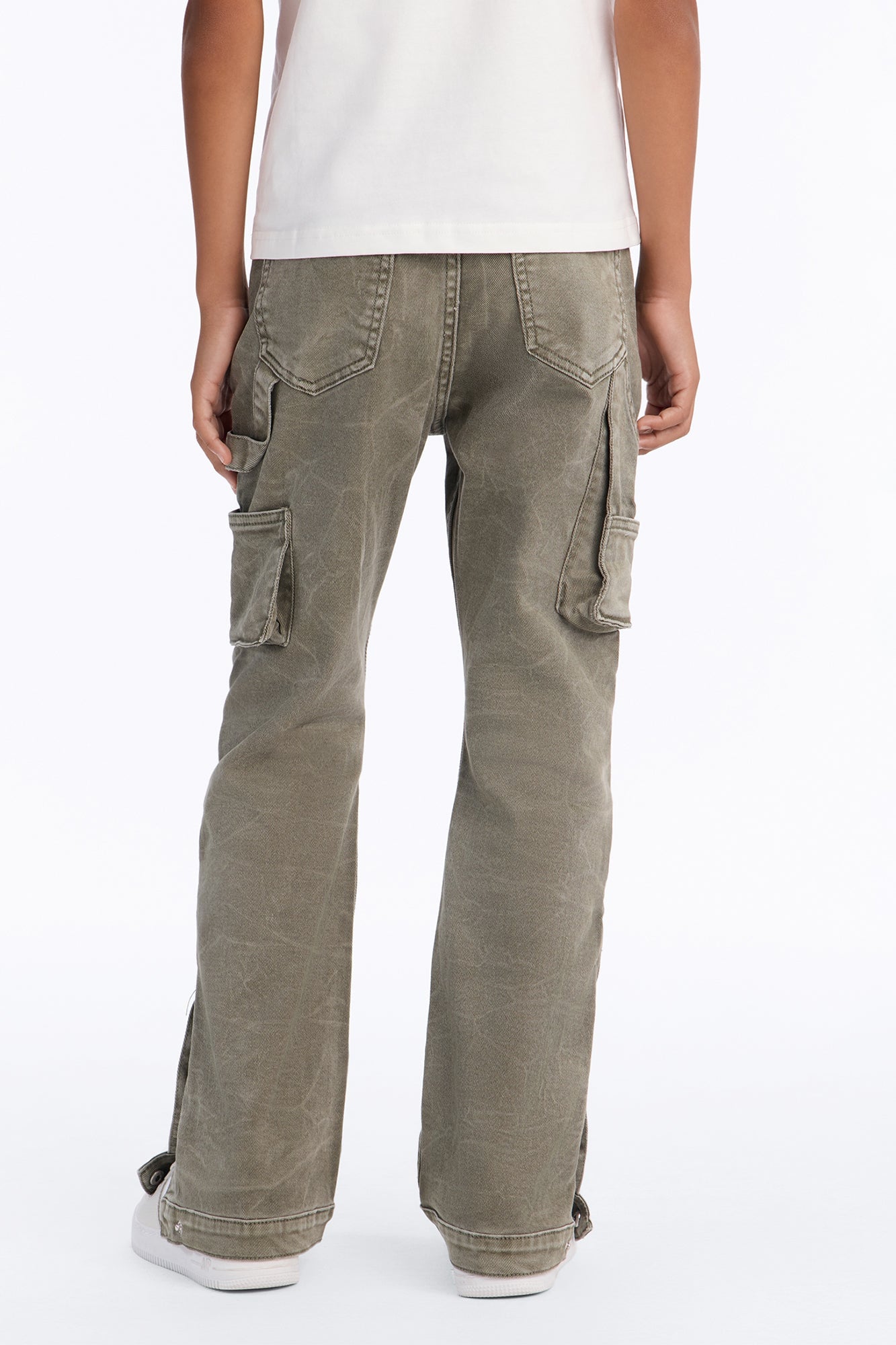 Mini Indestructible Slim Flare Carpenter Pants - Olive image 3